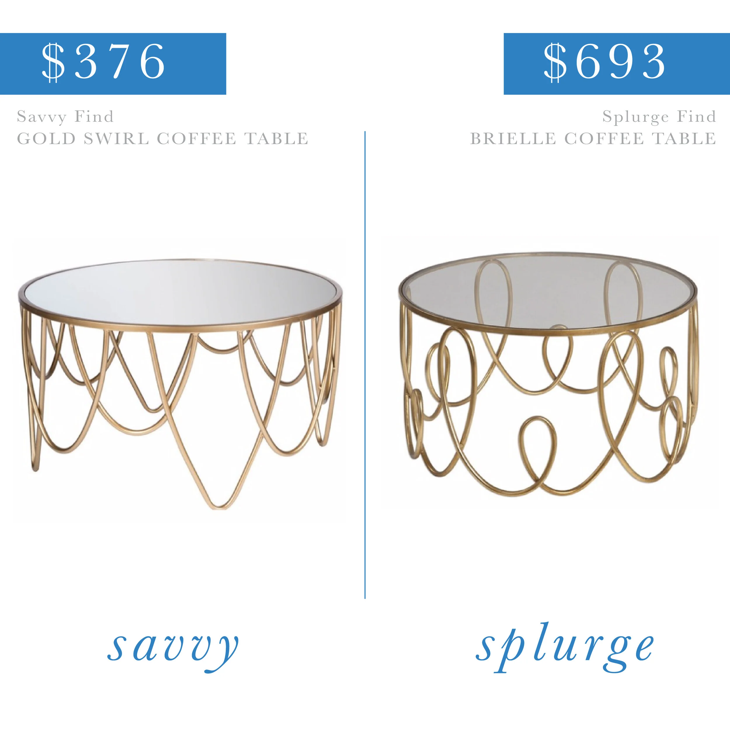 Gold Swirl Coffee Table