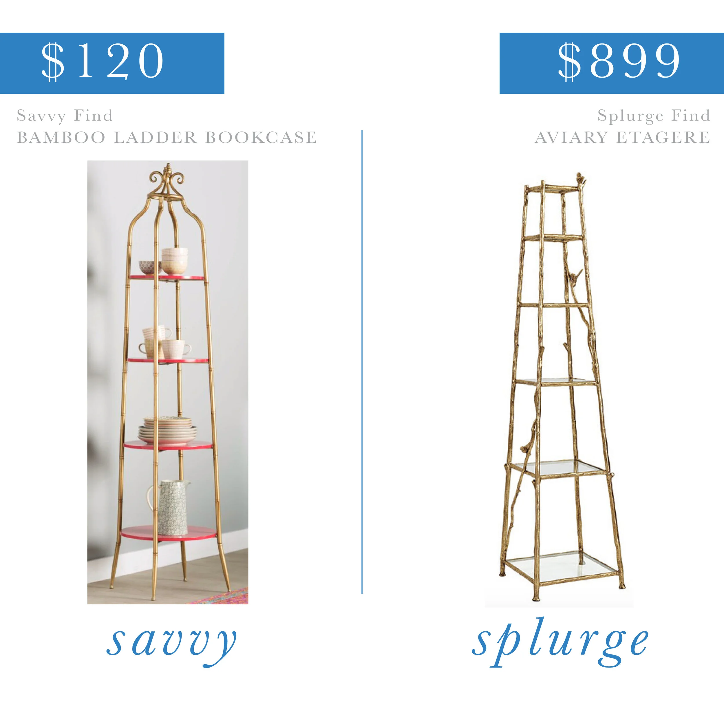 Gold Ladder Bookcase