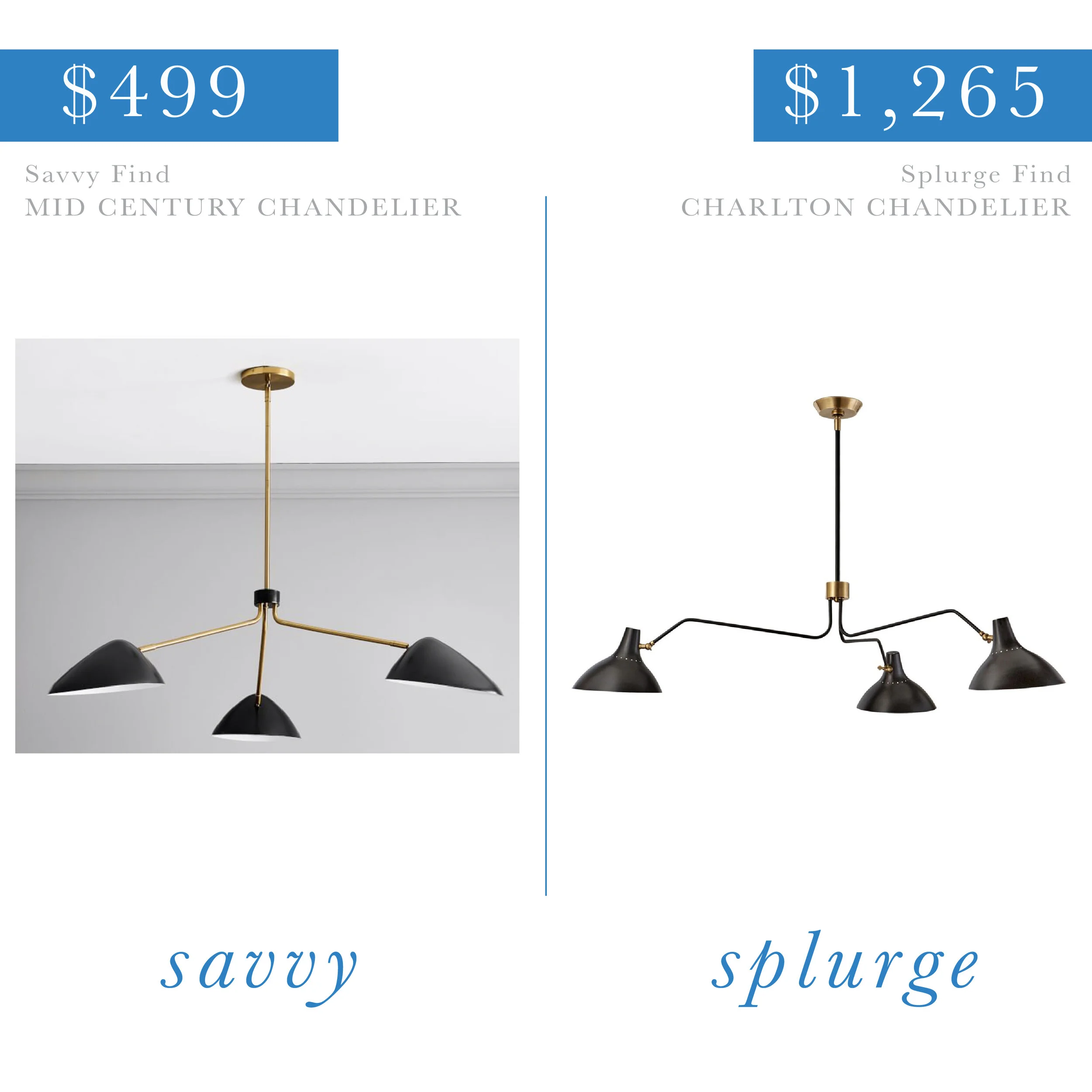 Black Mid Century Chandelier