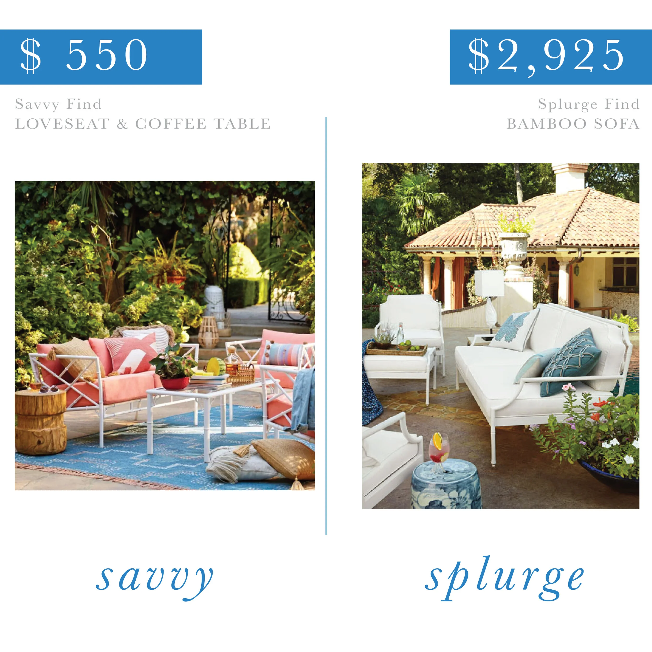 Bamboo Outdoor Loveseat