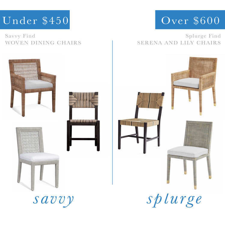 Three Woven Chairs Follow The Find, Serena And Lily Carson Dining Chair Dupe