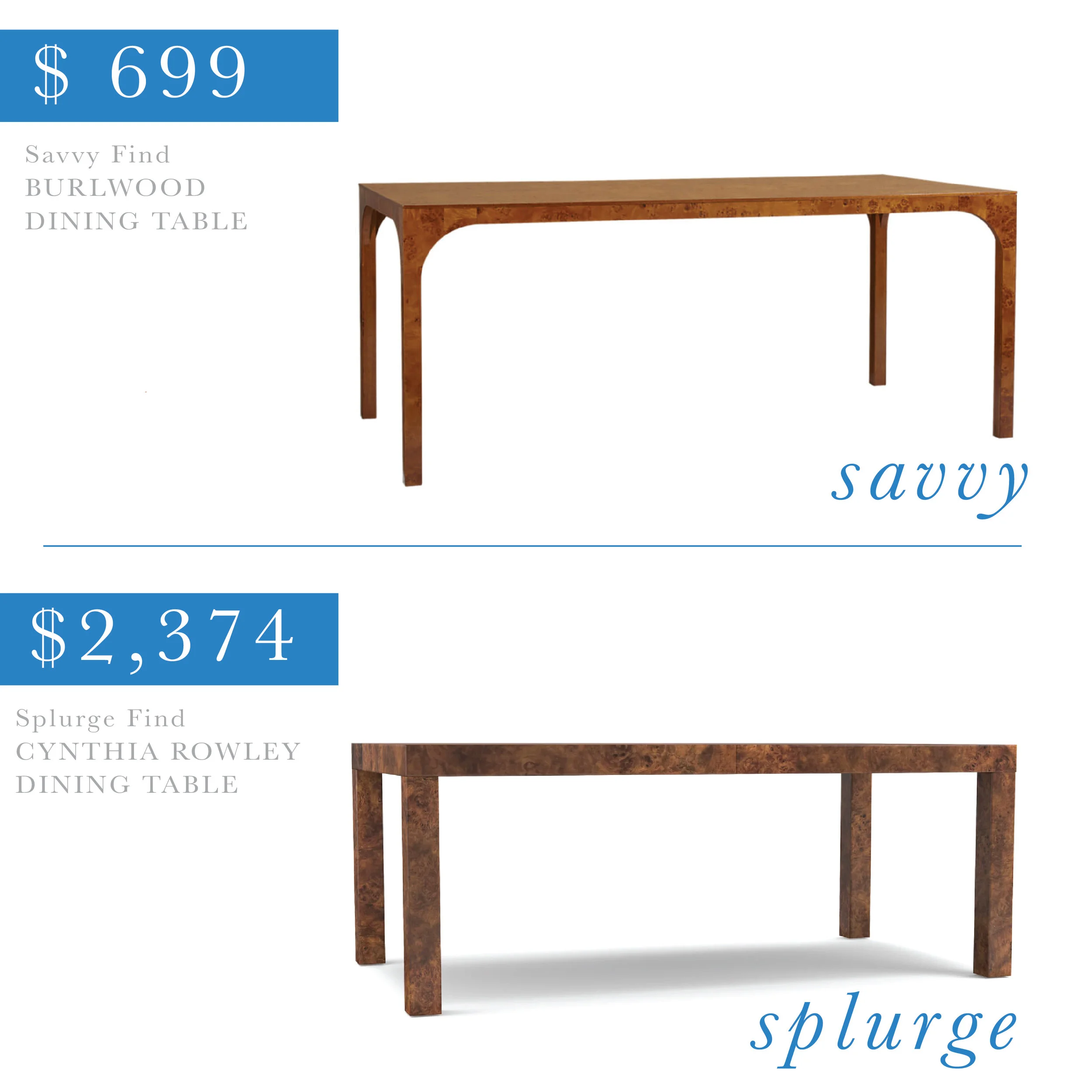 Burlwood Dining Table