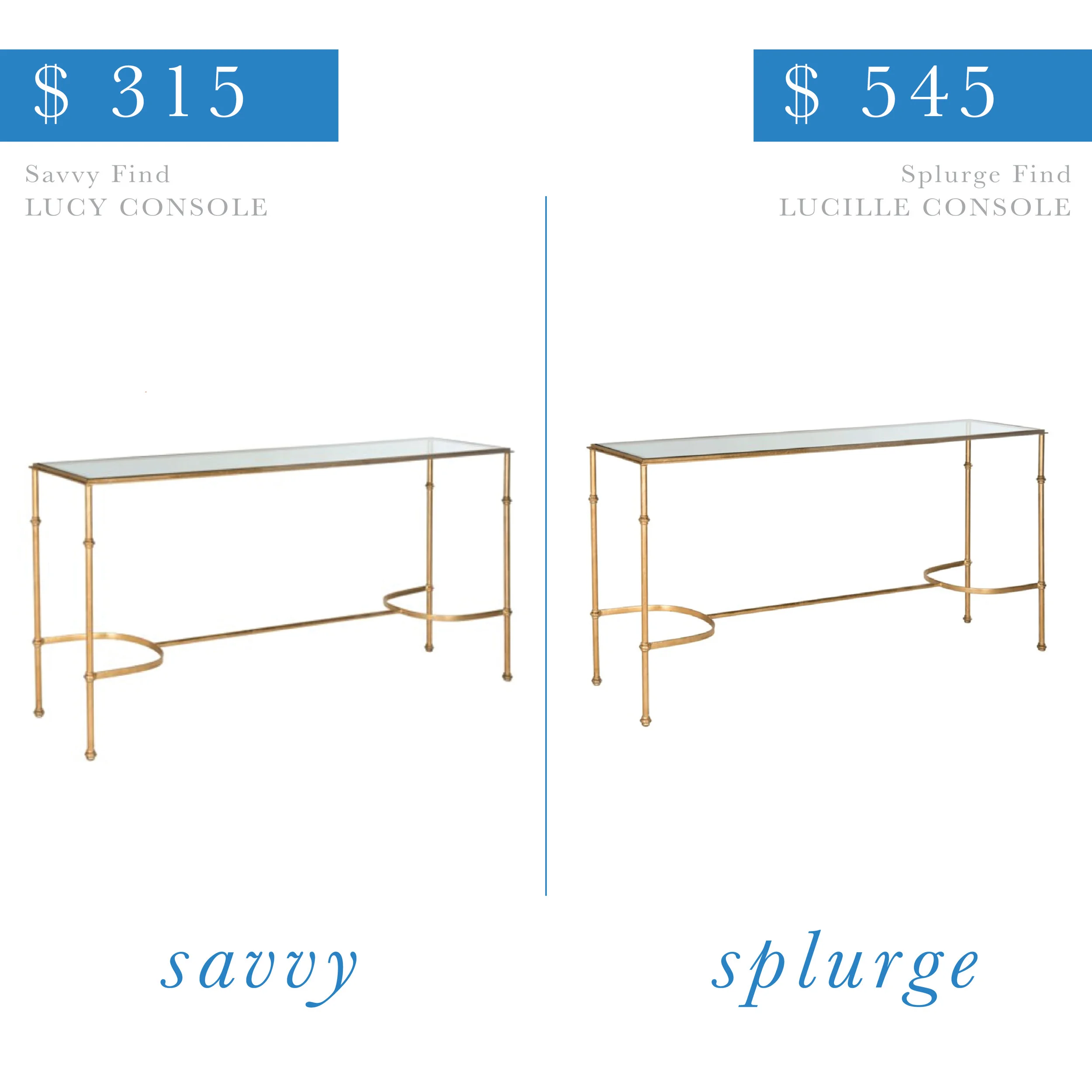 Gold and Glass Console Table