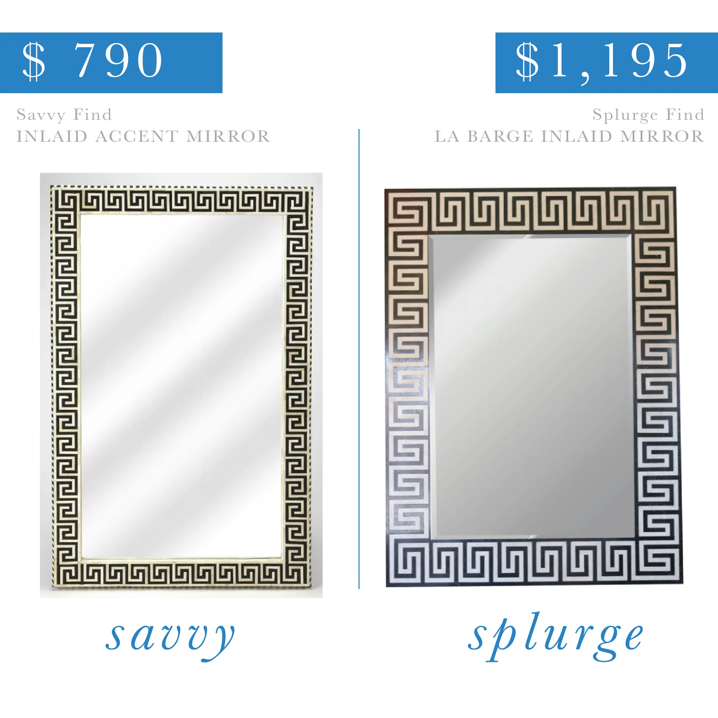 Greek Key Inlay Mirror