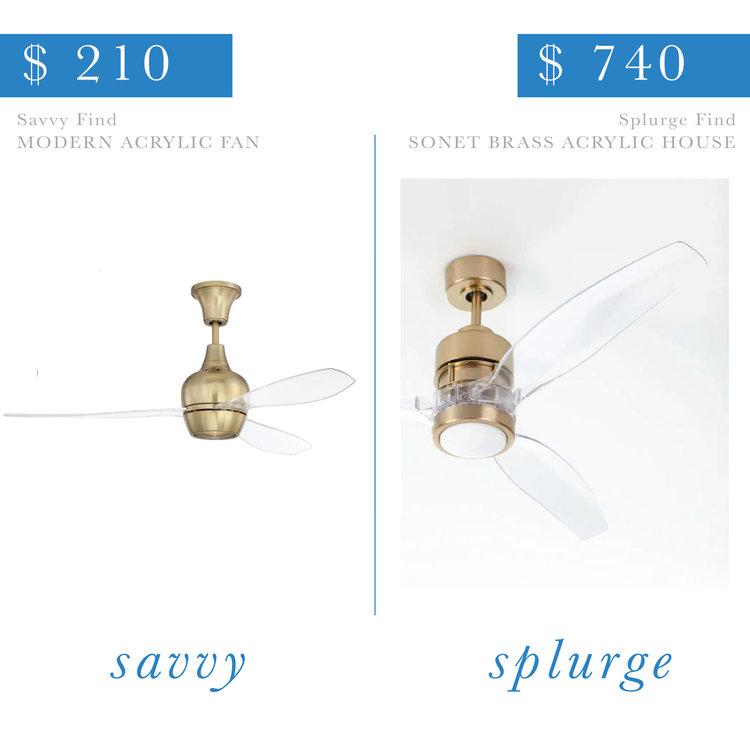 Acrylic Ceiling Fan Follow The Find Acrylic Ceiling Fan Follow The Find, Lucite And Gold Ceiling Fan