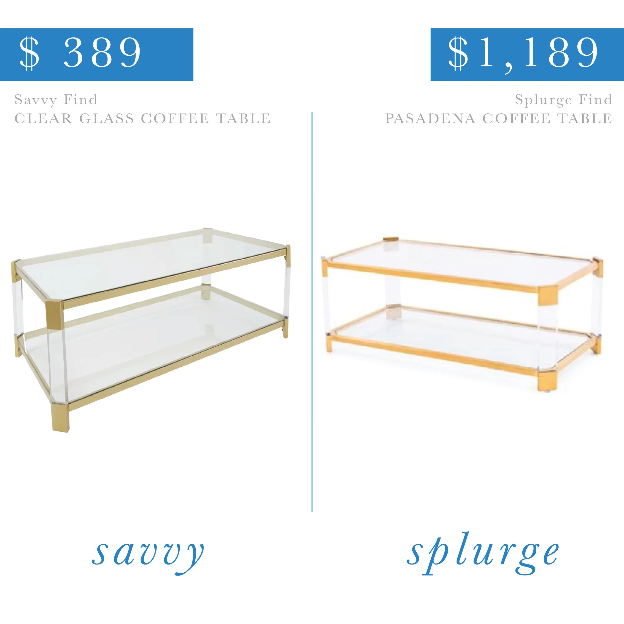 Gold and Glass Coffee Table