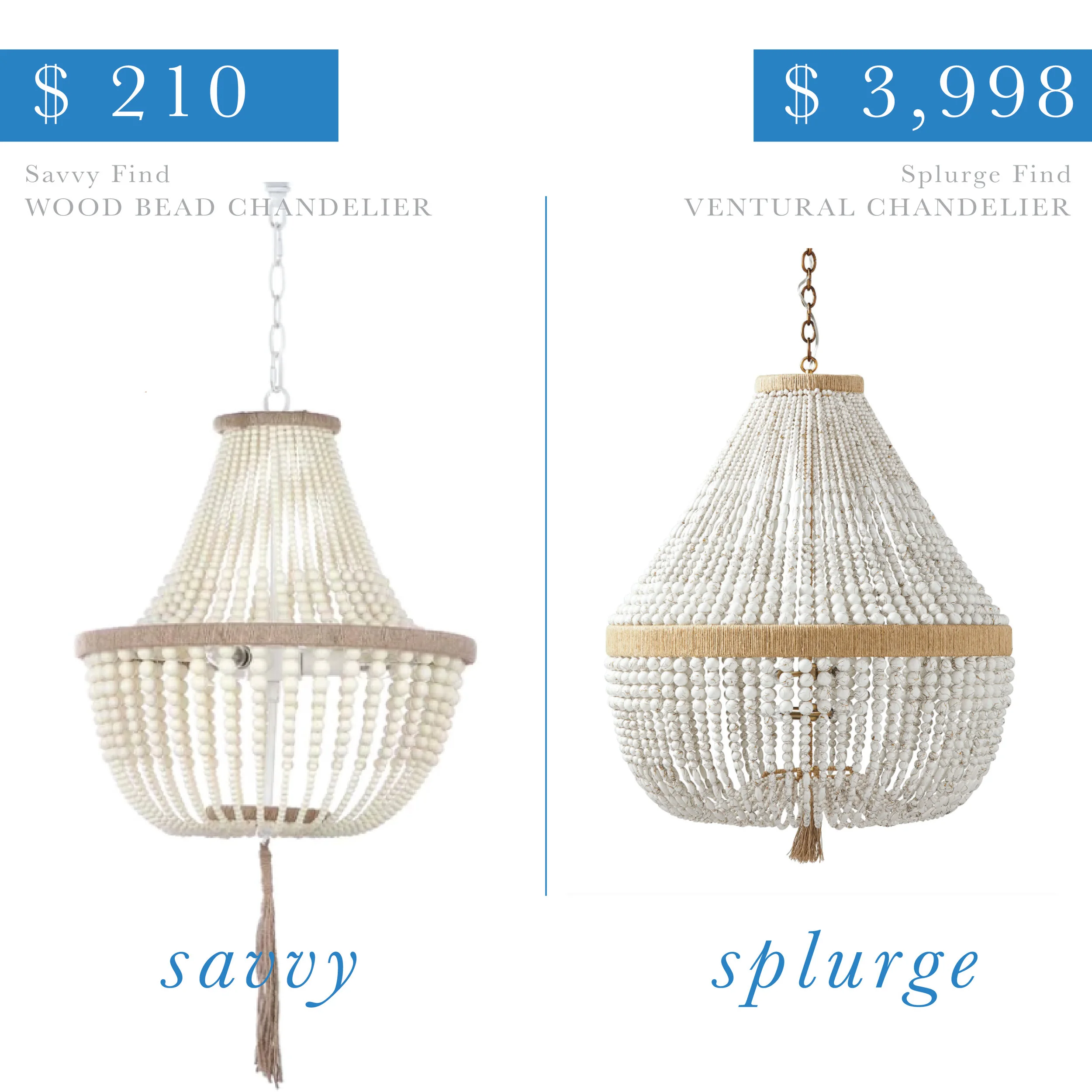 Wood Bead Chandelier