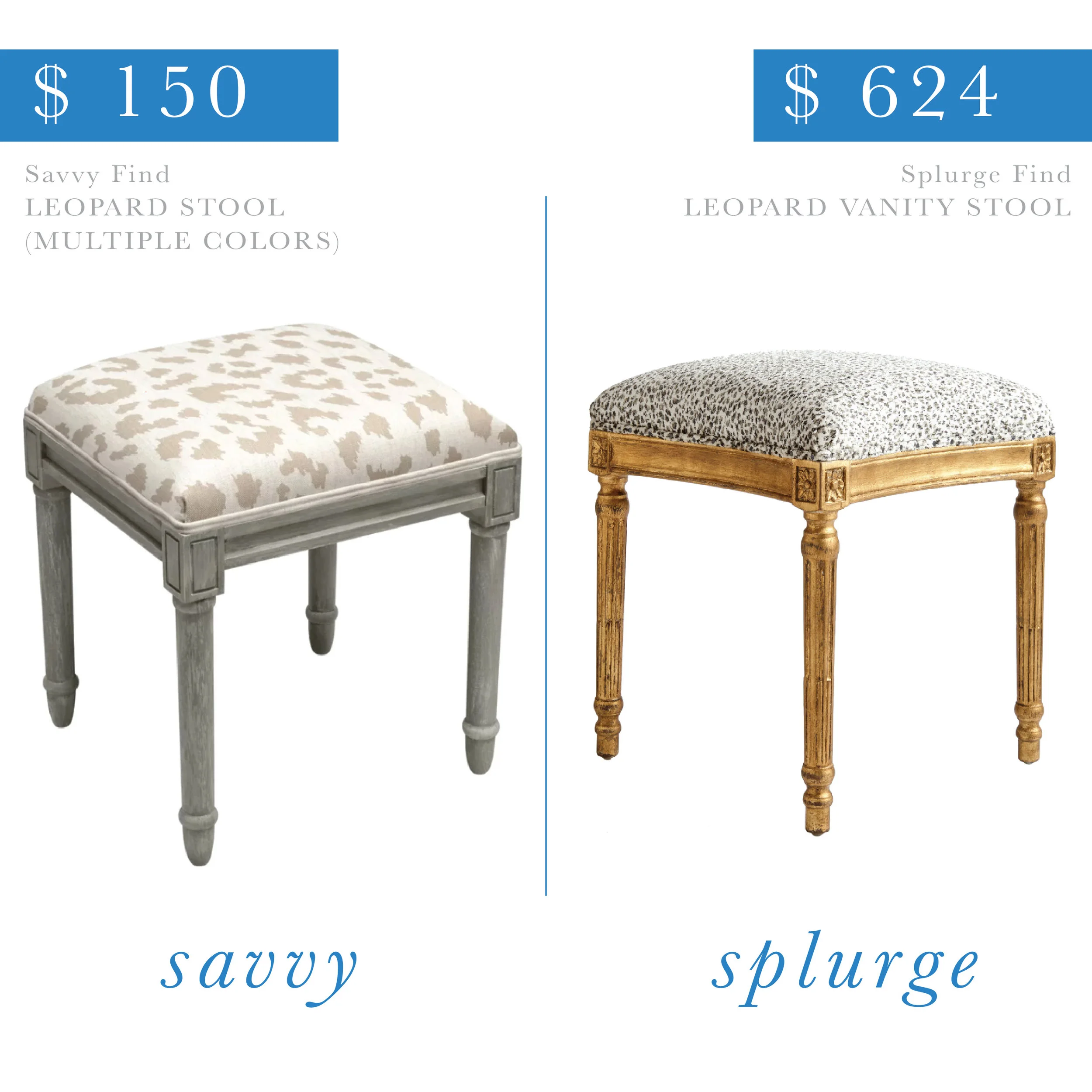 Leopard Vanity Stool