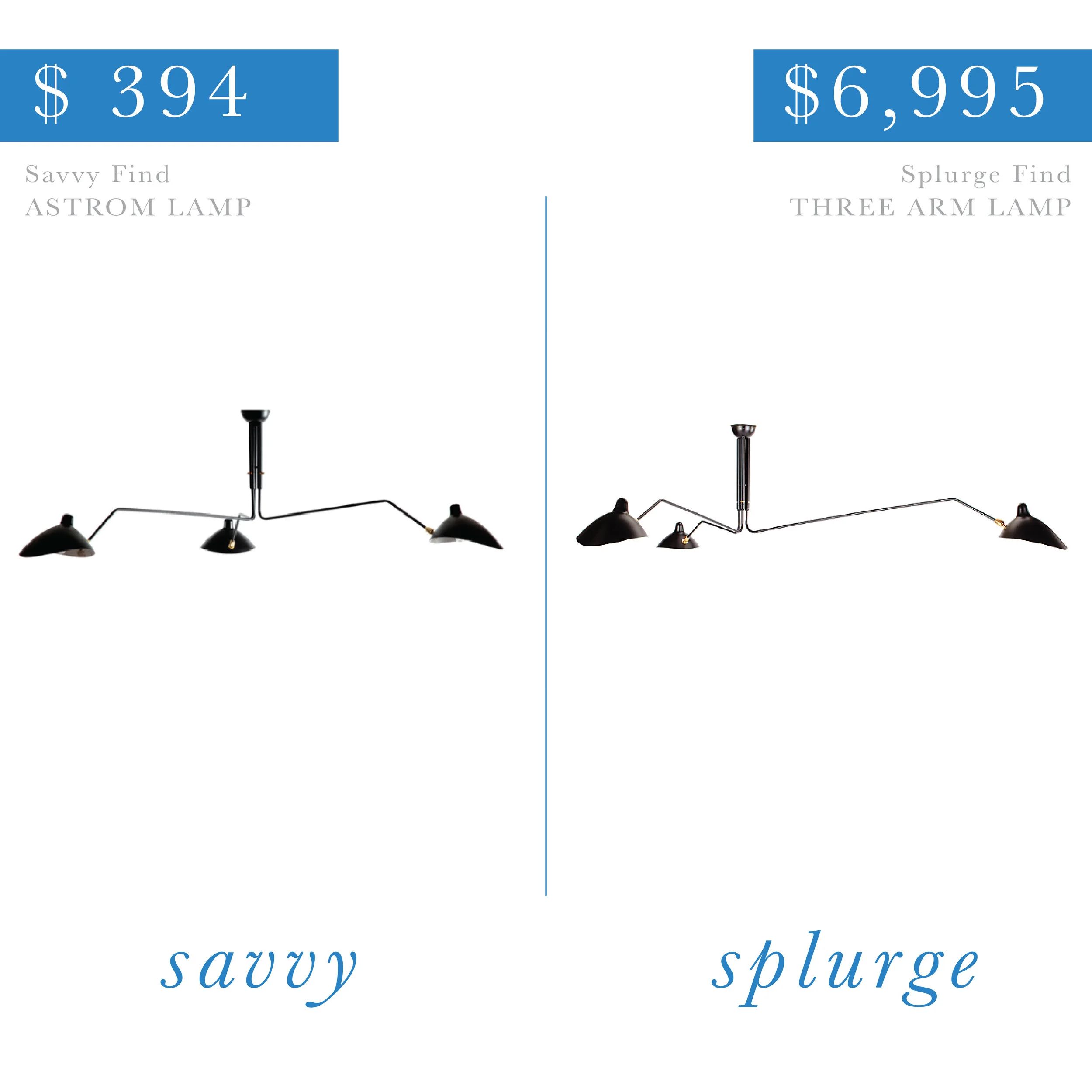 Modern Three Arm Light