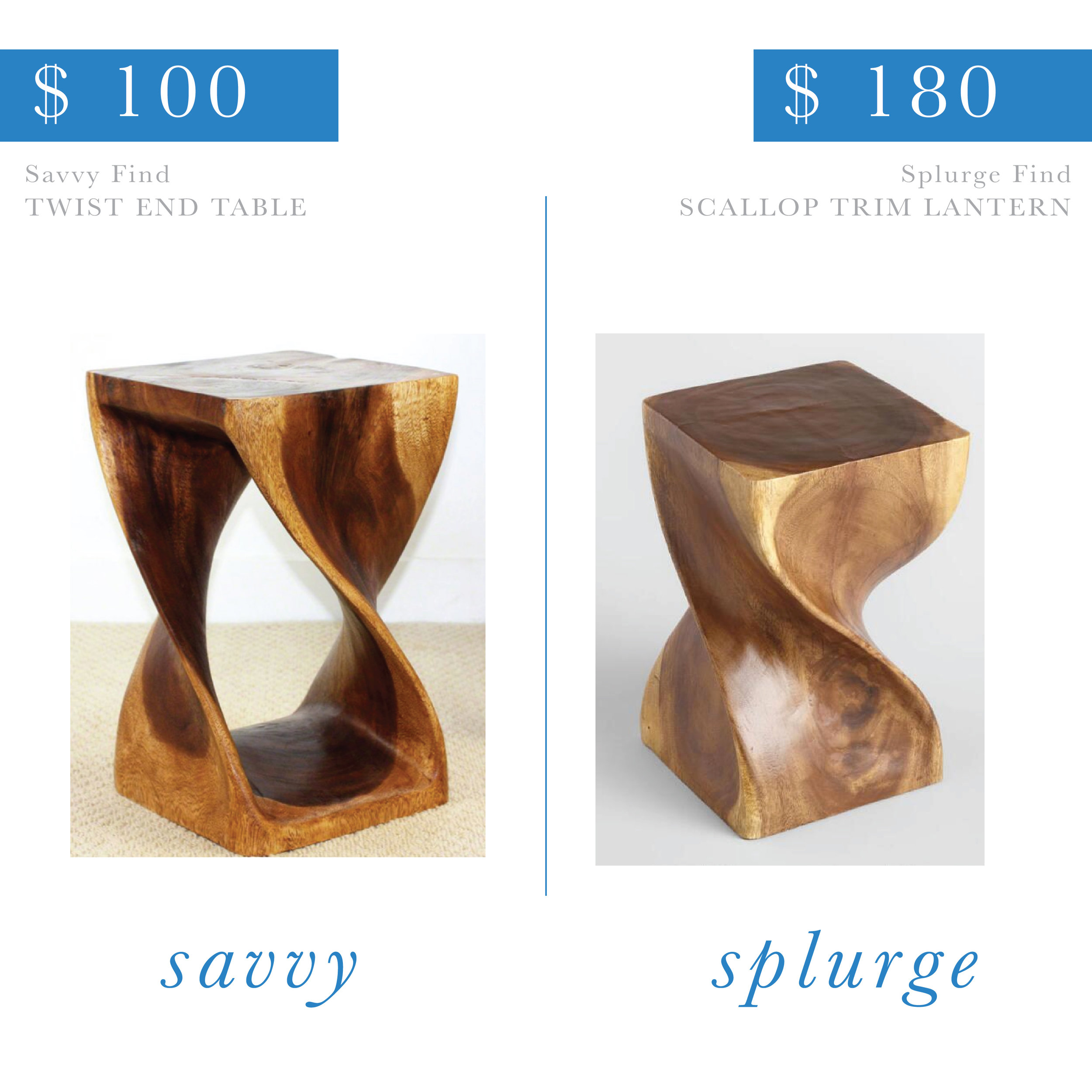 Twist Wooden Side Table