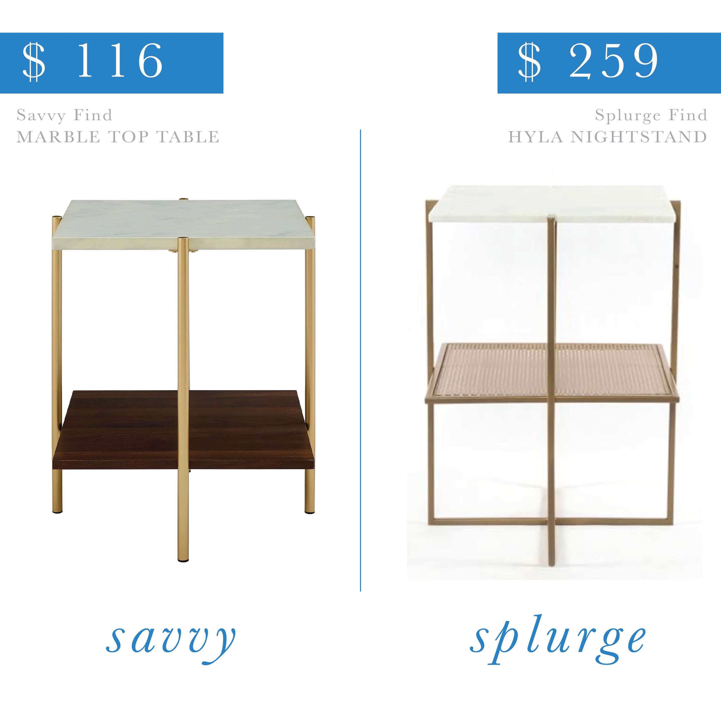 Marble Top Side Table 