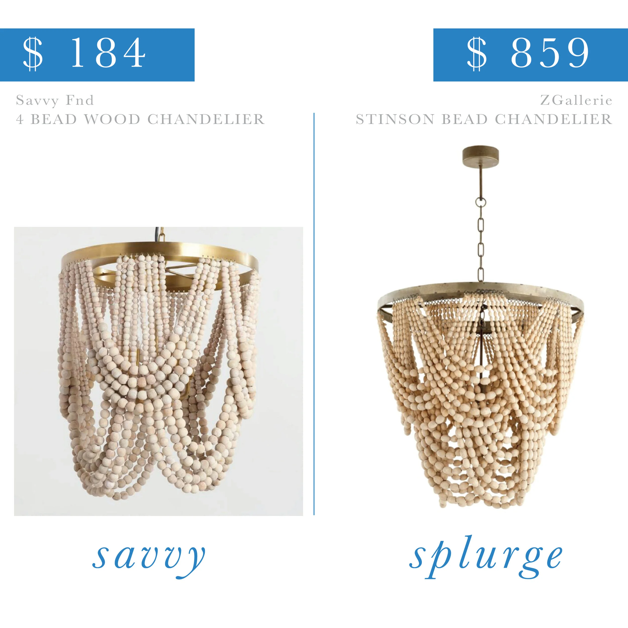 Wood Bead Chandelier