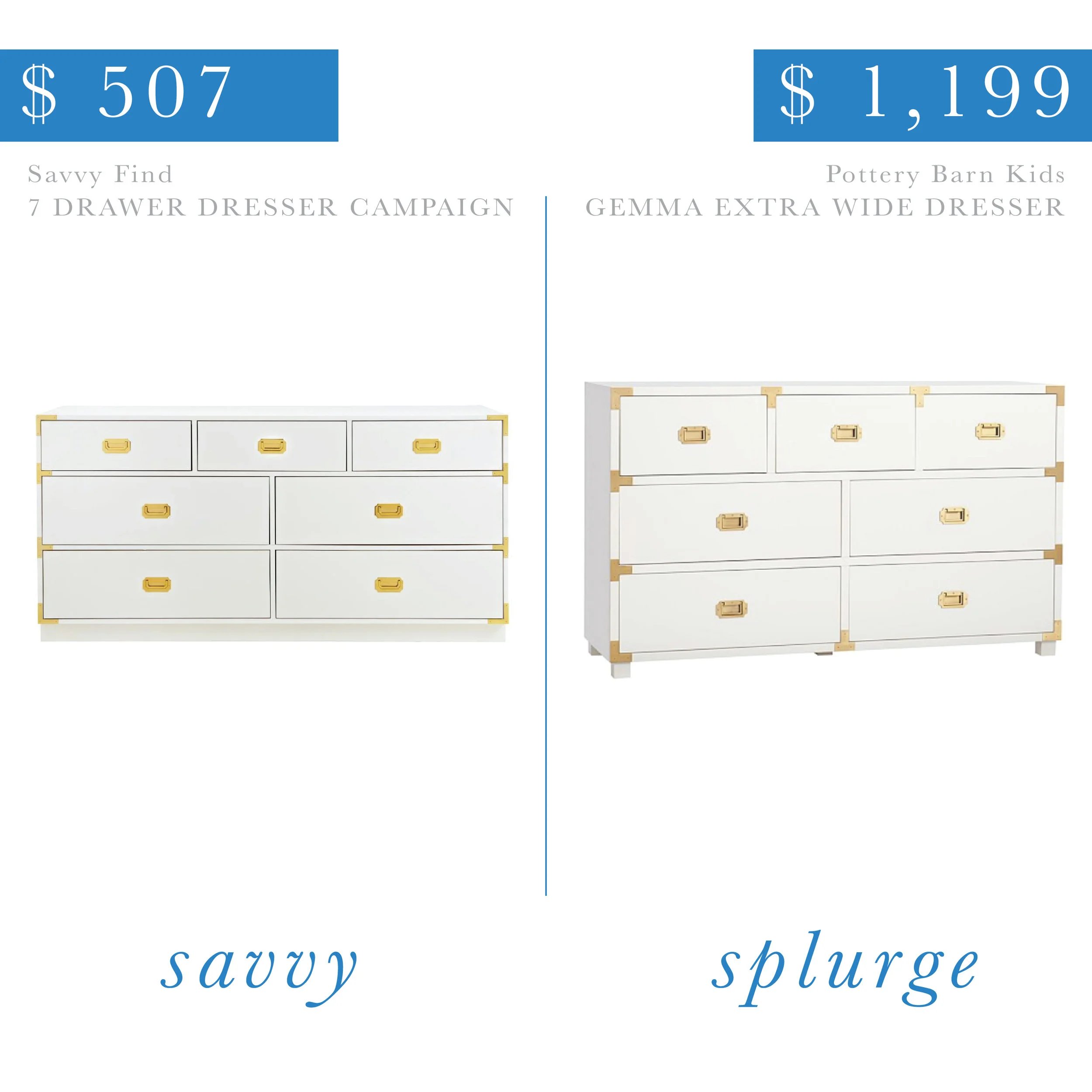 White Campaign Dresser