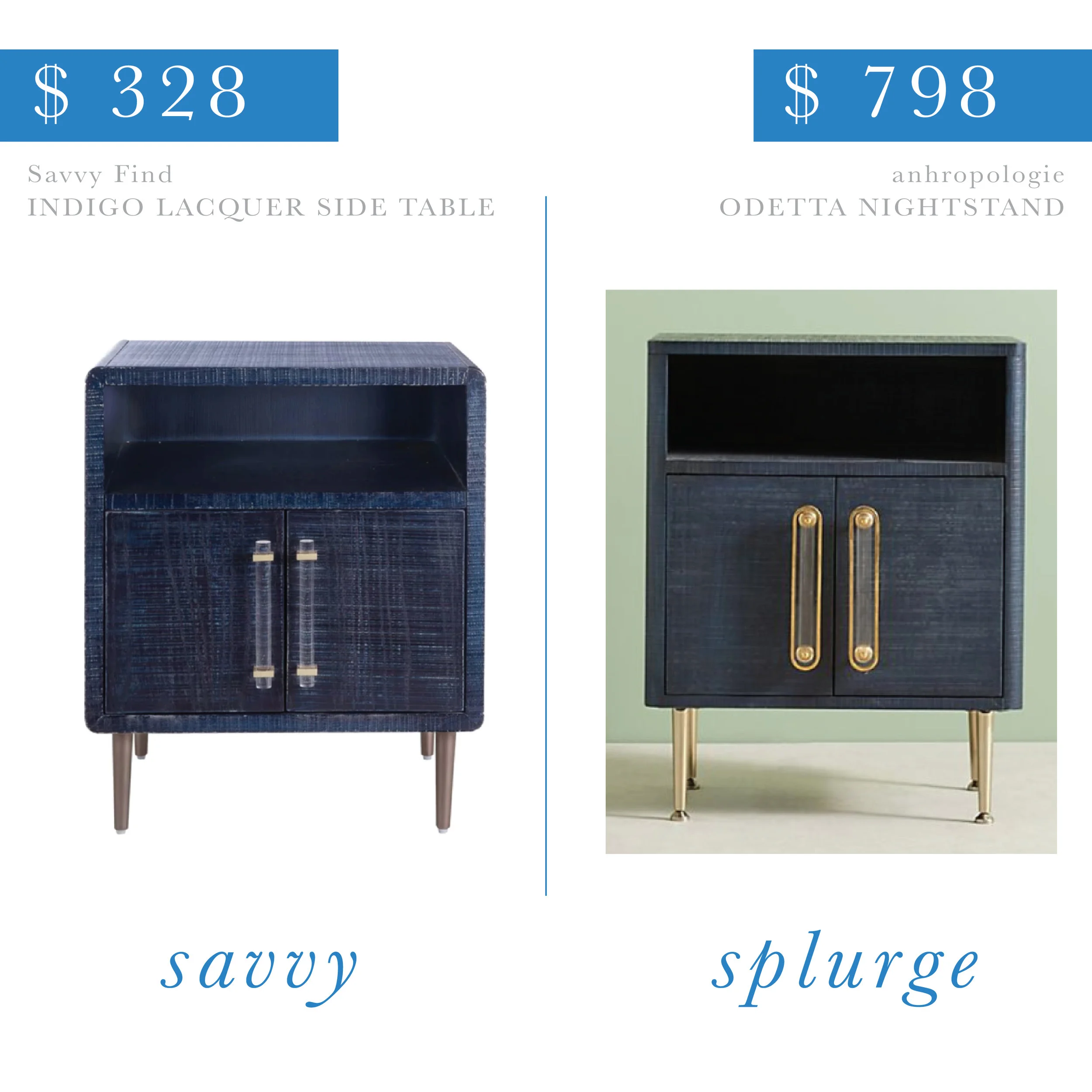 Indigo Lacquered Side Table