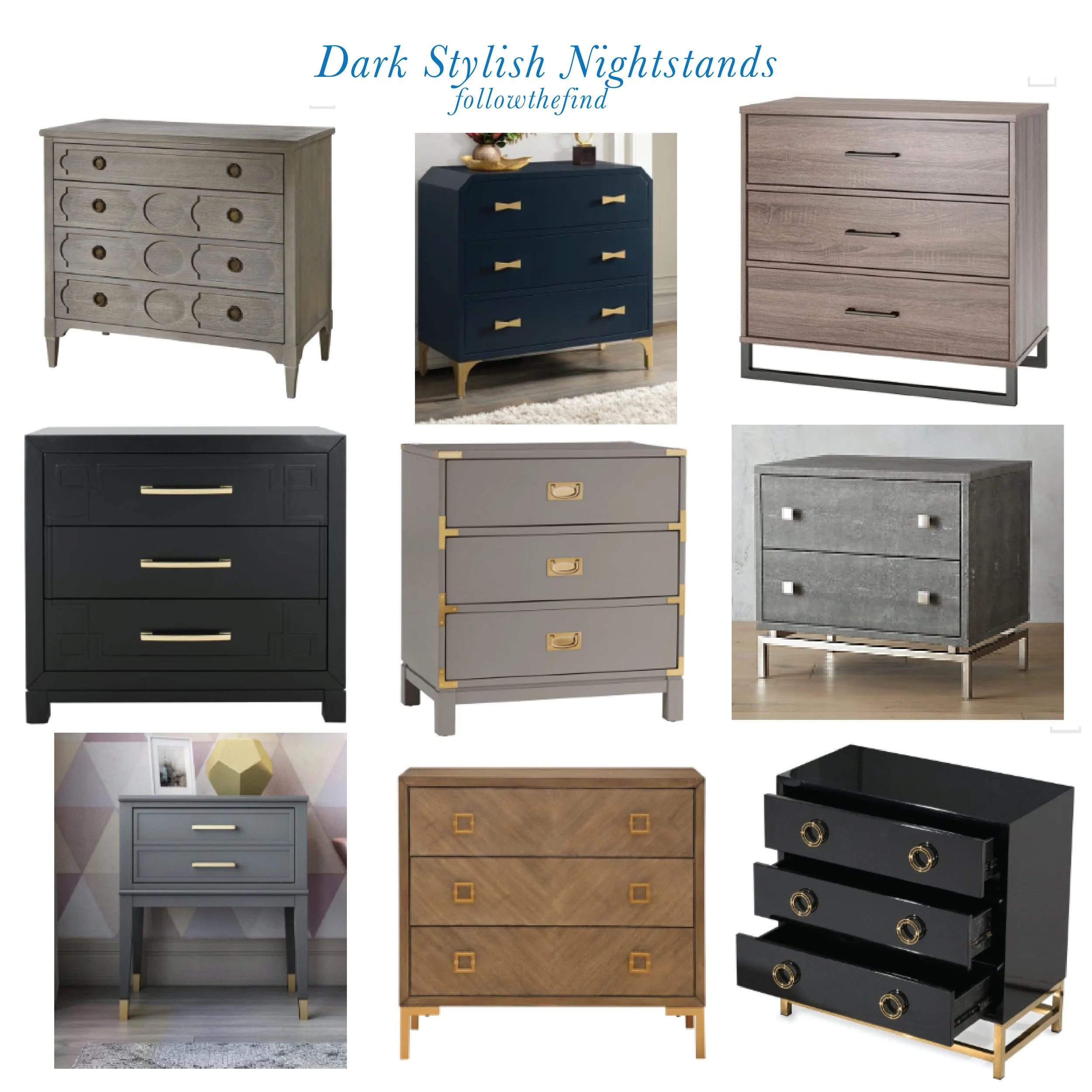 Dark Nightstands with Storage