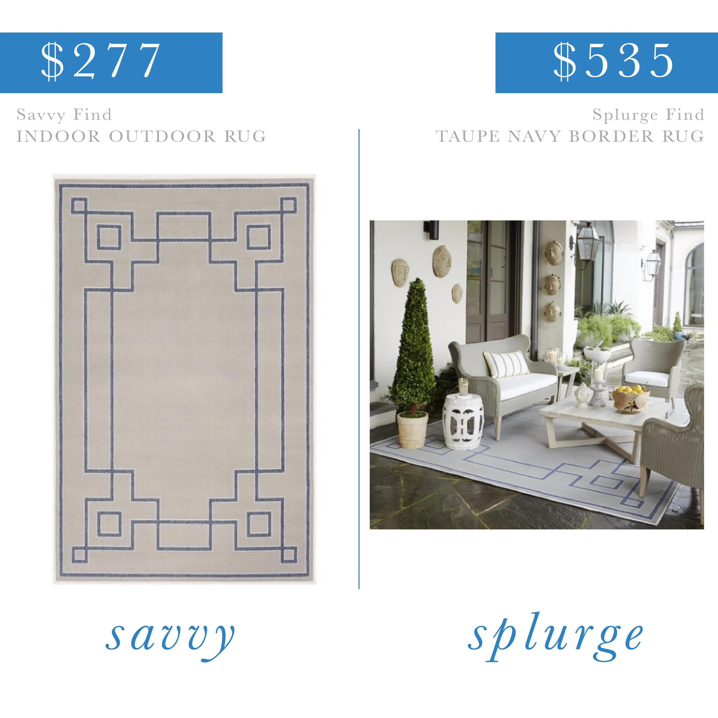 Taupe and Navy Rug