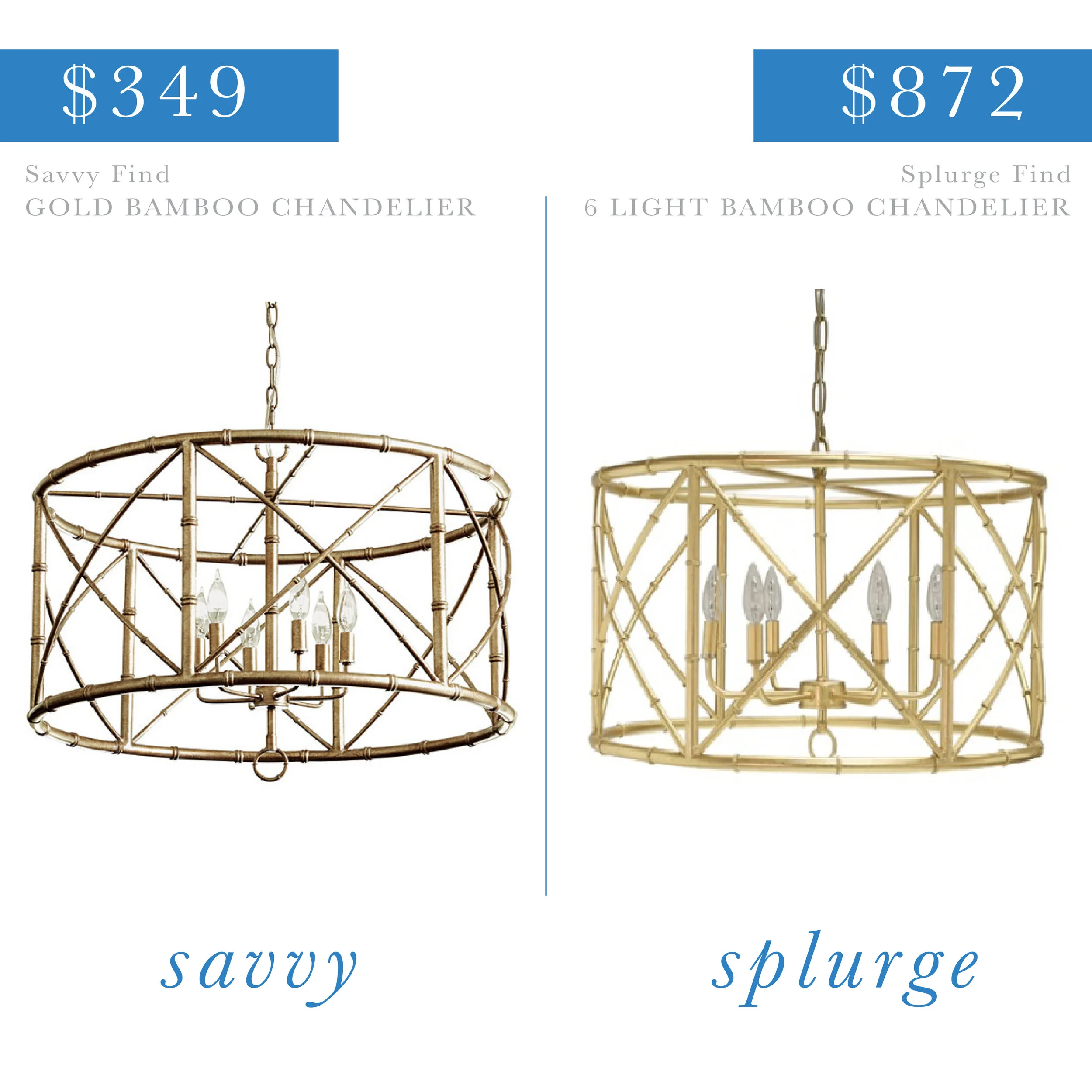 Gold Bamboo Chandelier