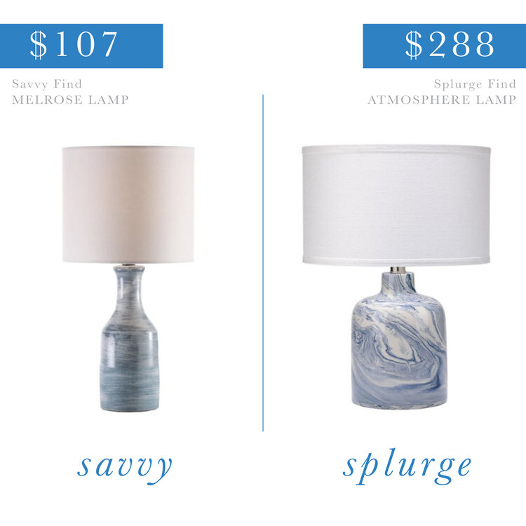 Blue Swirl Table Lamp Follow The Find, Melrose Table Lamp White
