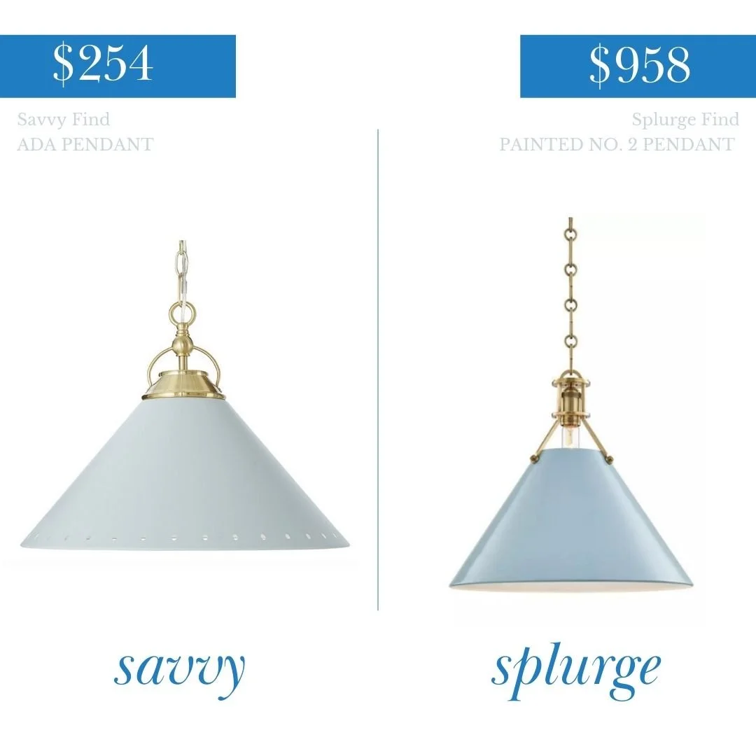 Blue Painted Pendant Light