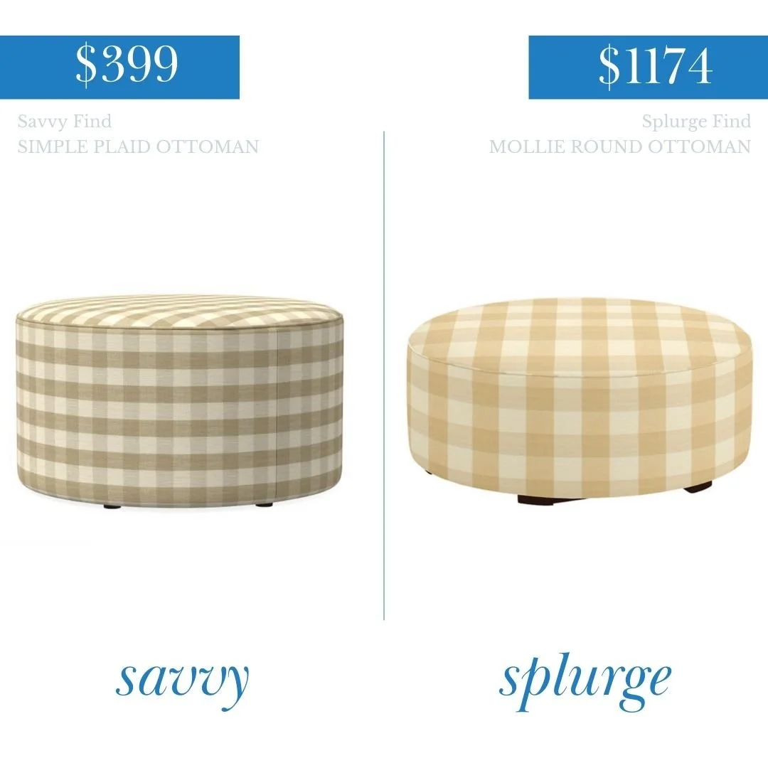 Gingham Ottoman