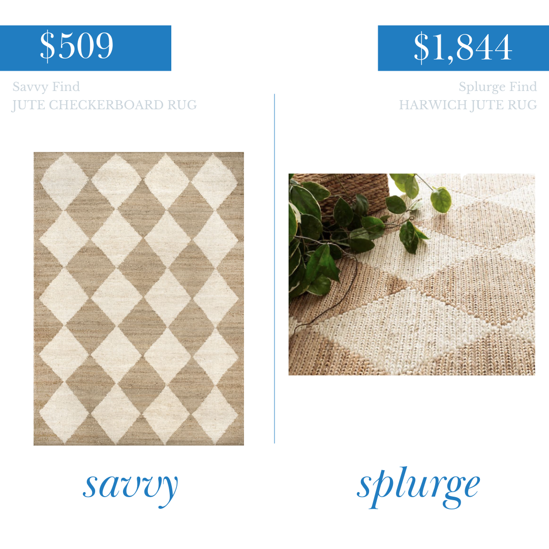 Checkerboard Jute Rug