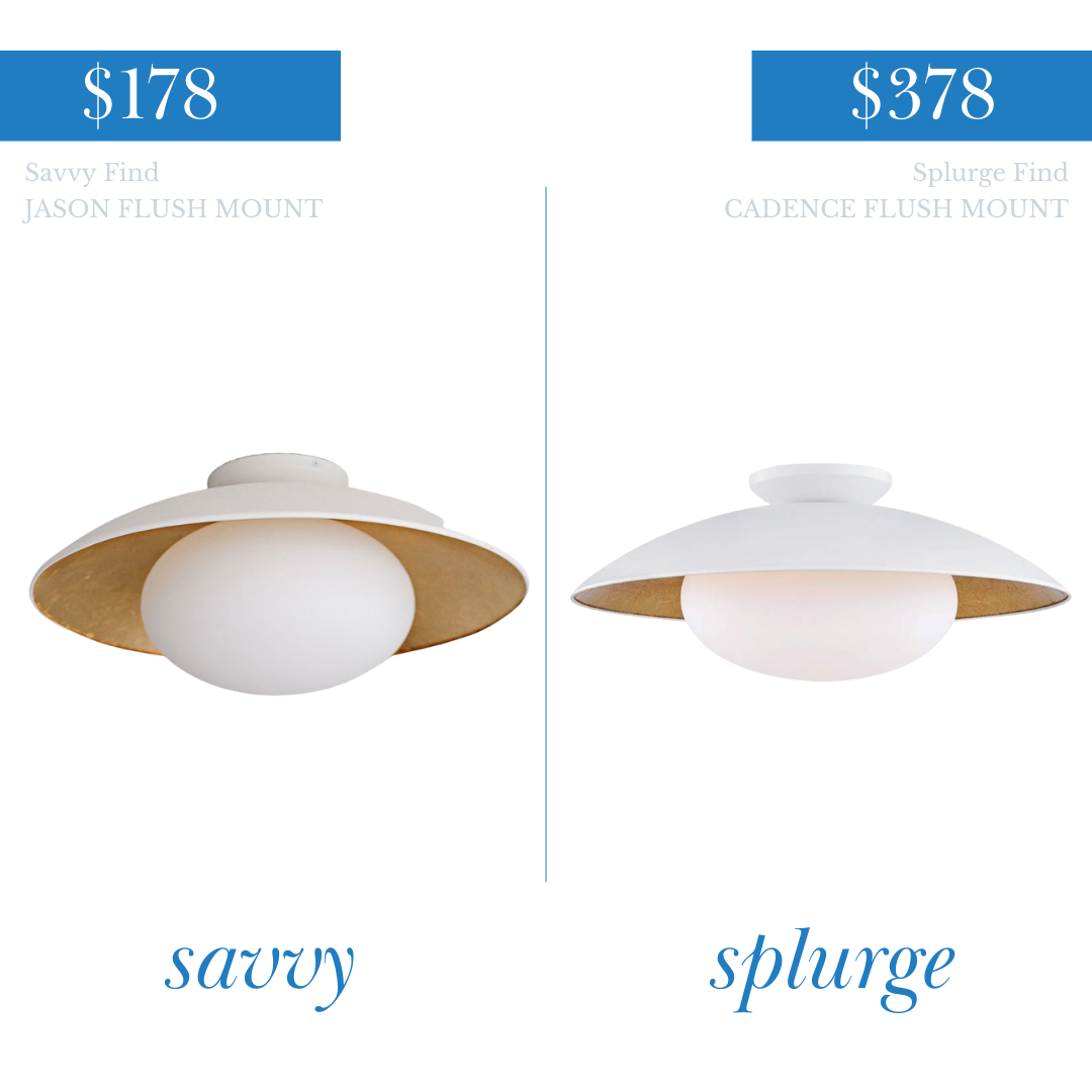 Modern White and Gold Flushmount