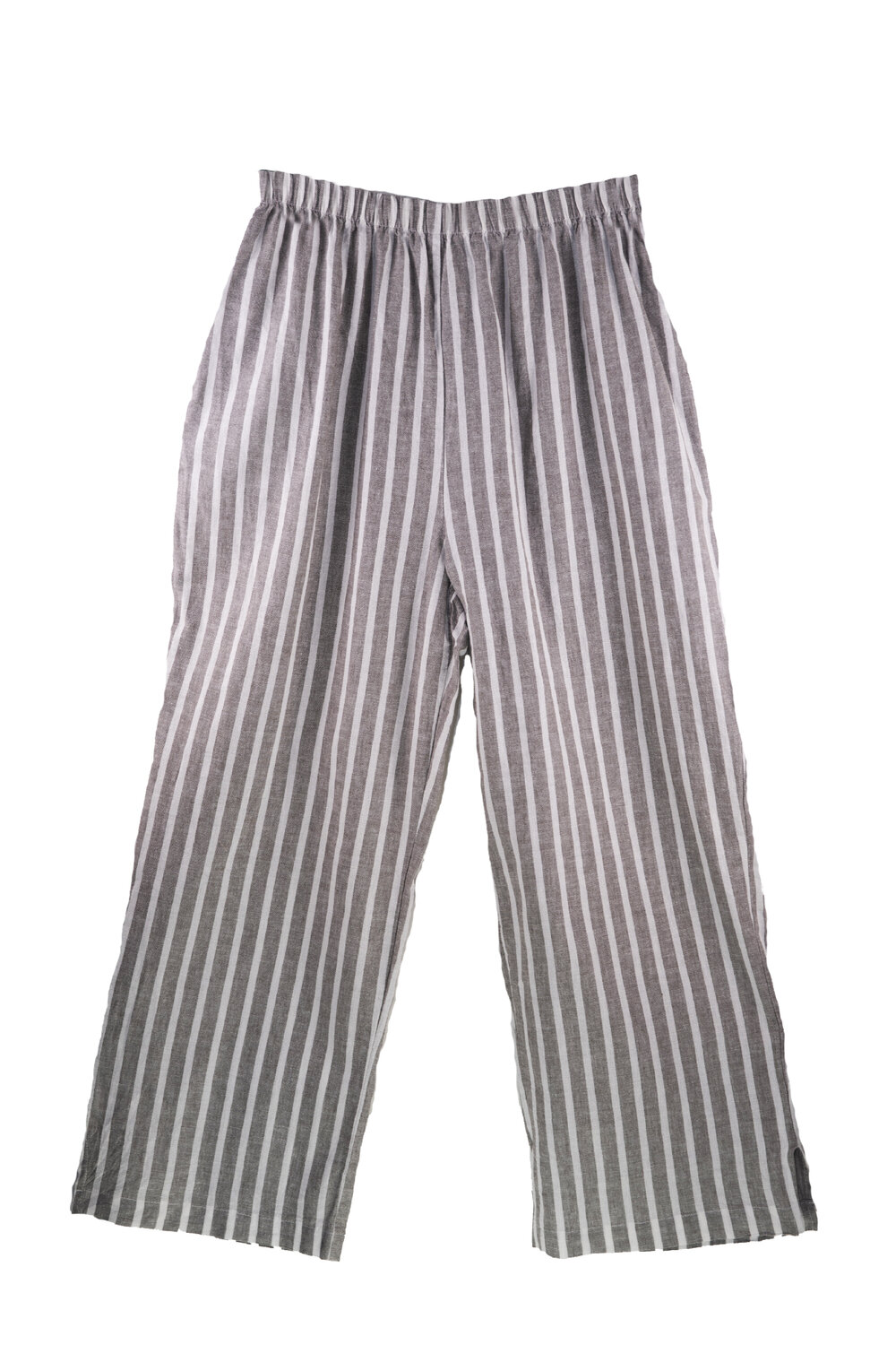 Striped Linen Pants in Dark Heather Grey — LeParisPetit by I love linen