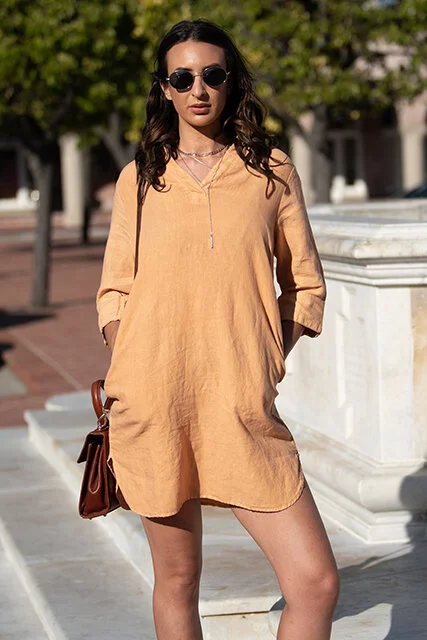Tunic Dress in Burnt Orange  LeParisPetit by I love linen