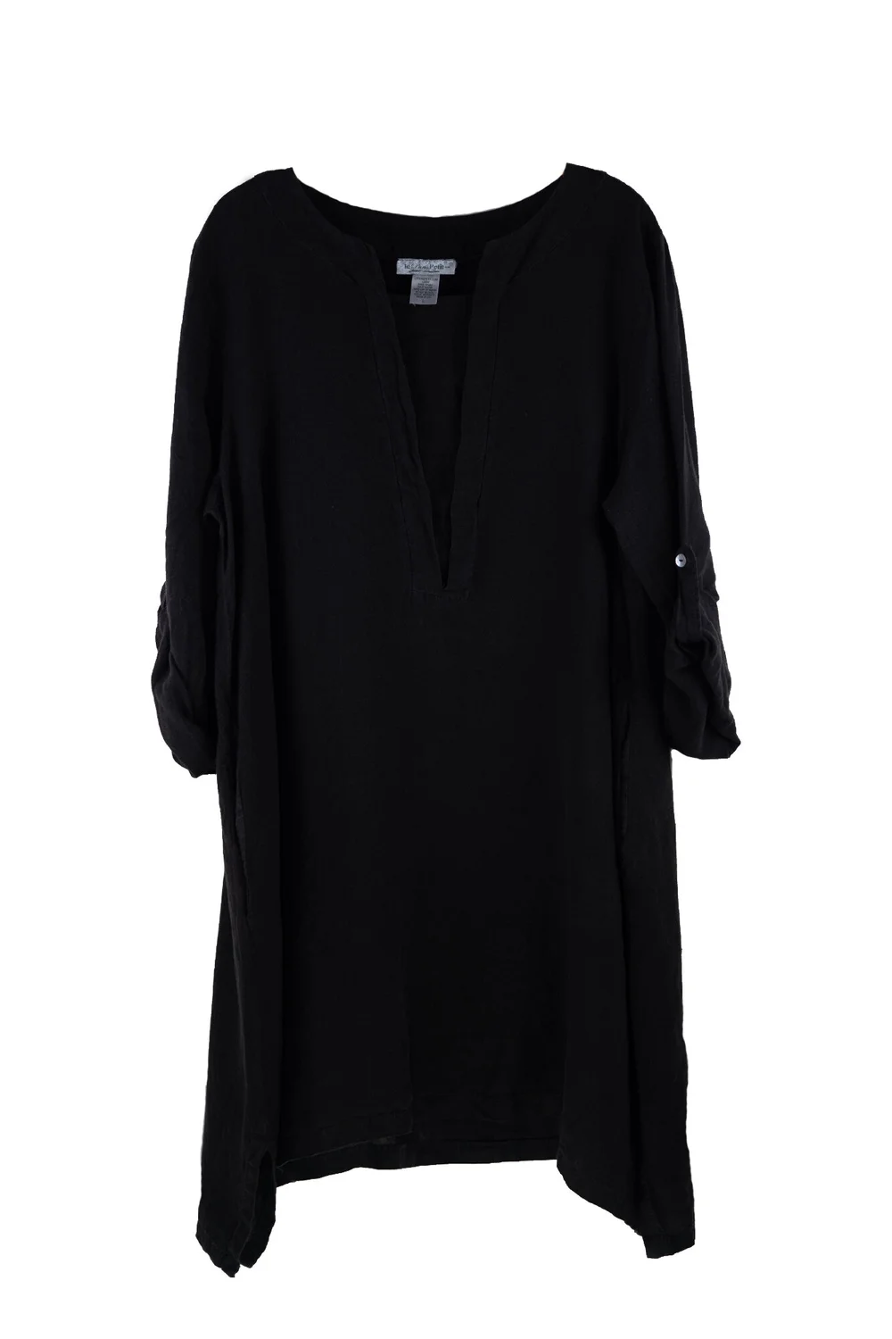 Linen 2 pocket oversize tunic dress in charcoal  LeParisPetit by I love  linen