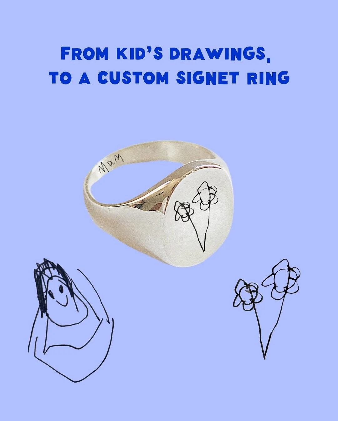 From kids drawing ✏️ into custom jewellery 🥹 If you&rsquo;re after bespoke jewellery, you&rsquo;ve got until the 25th October for guaranteed Xmas delivery. Drop us an email to chat customs - info@skenstudios.com