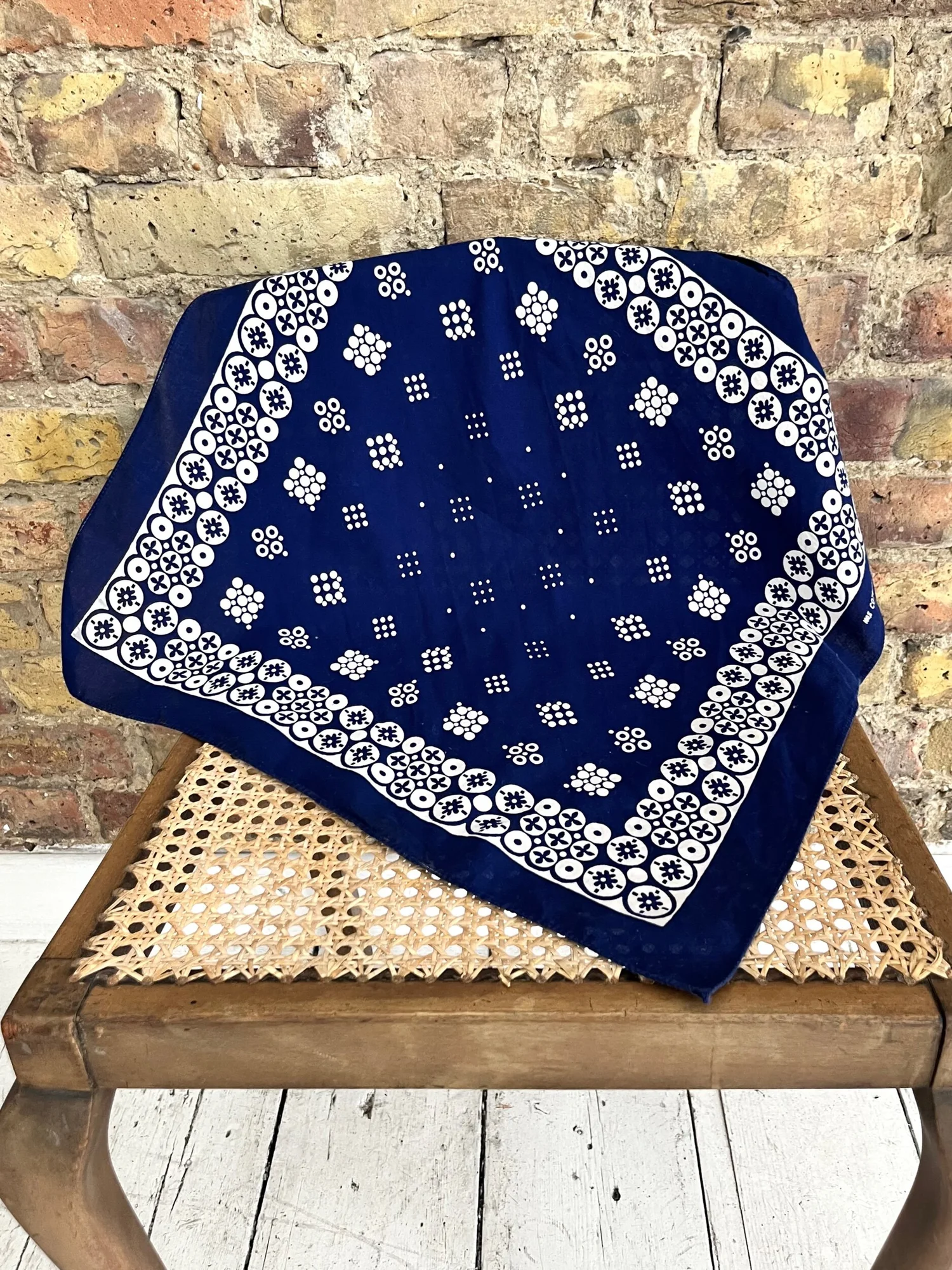 vintage bandanna 1930-40s Brotherhood 紺色