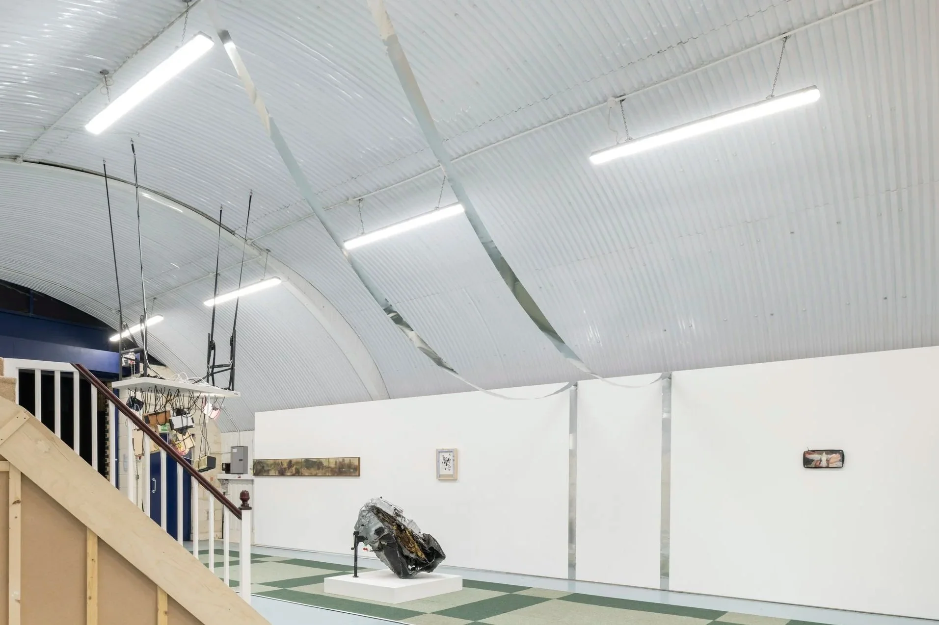   Pavilion (Barrel Vault) , 2026, aluminum and hardware in two parts. 