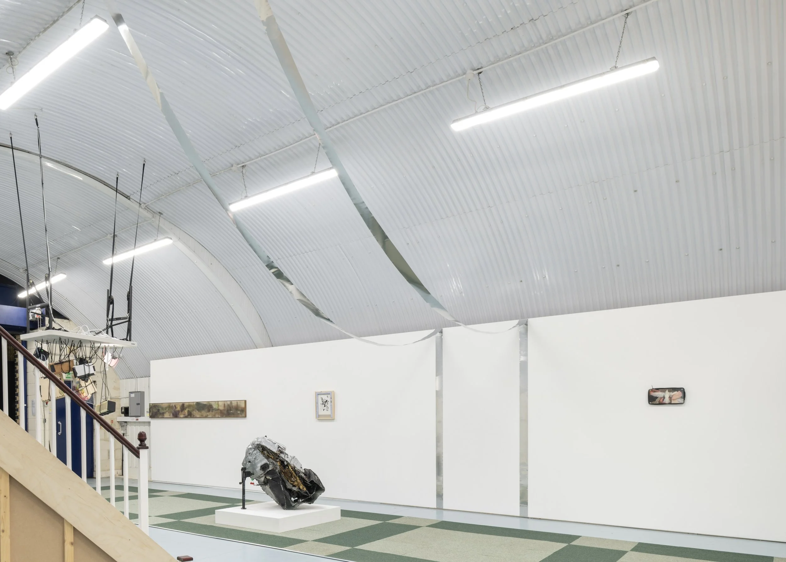   Pavilion (Barrel Vault) , 2026, aluminum and hardware in two parts. 