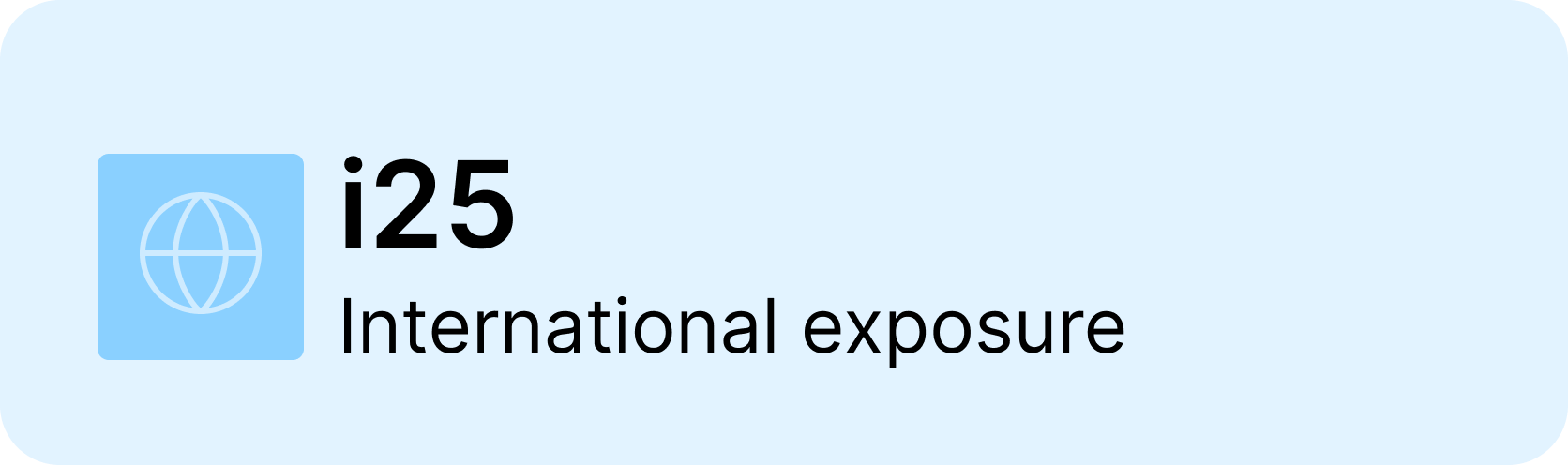 i25 portfolio providing international market exposure