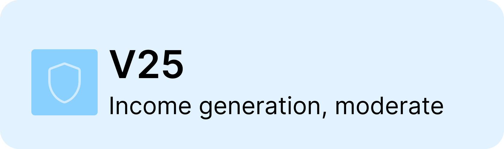 V25 portfolio focused on income generation with a moderate approach