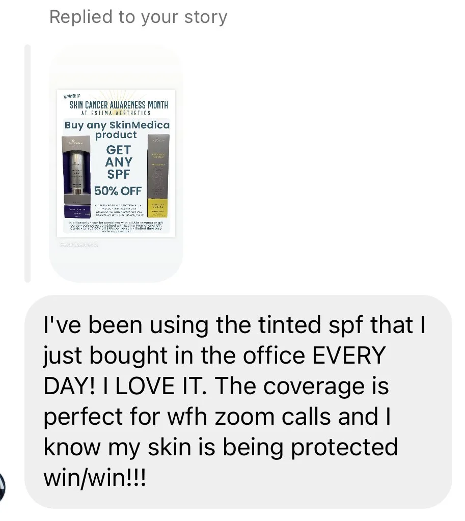 I've been using the tinted SPF that i just bought in the office EVERY DAY! I LOVE IT. THe coverage is perfect for work from home zoom calls and I know my skin is being protected win/win!!!