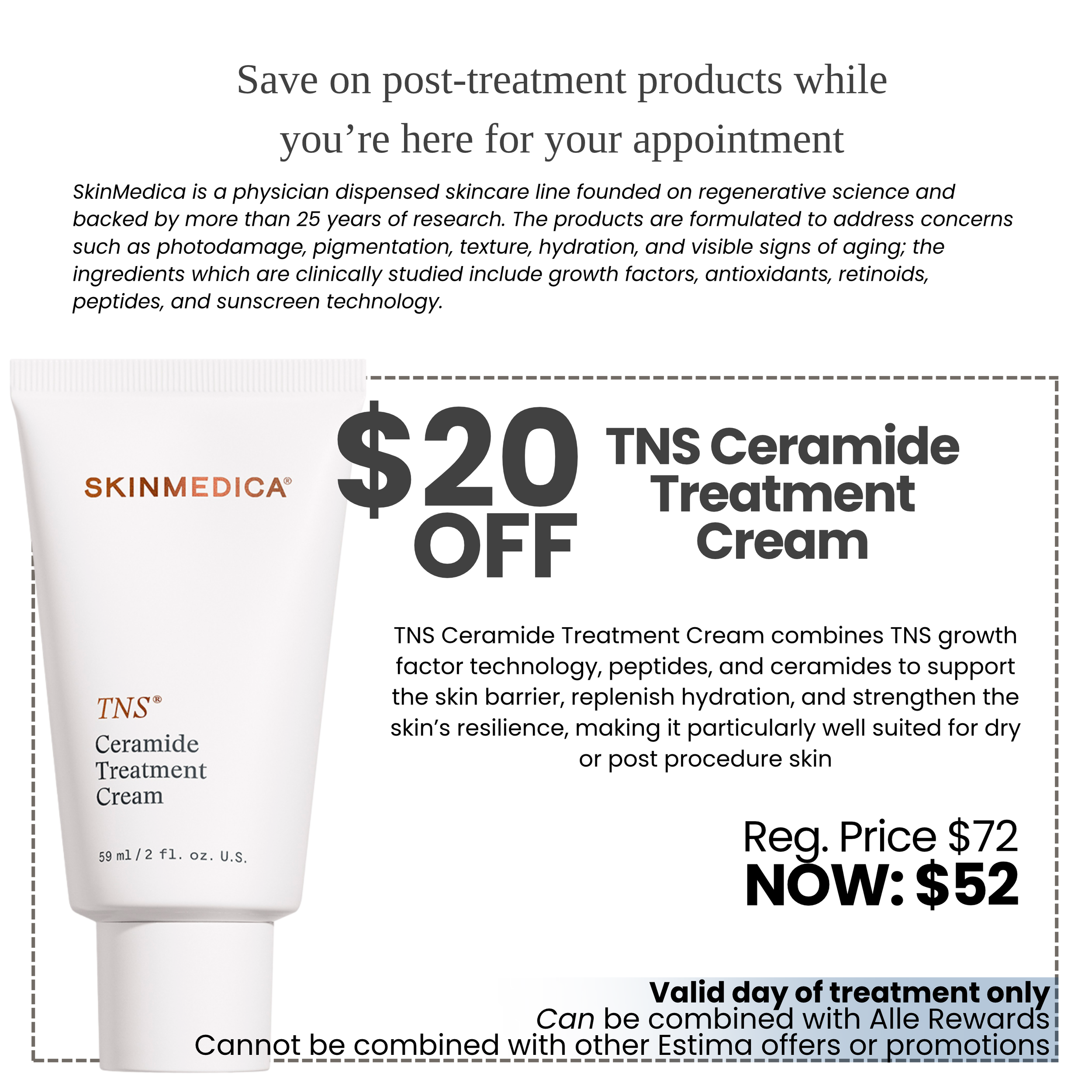 Save on same day treatment and products o get the best results from your treatments