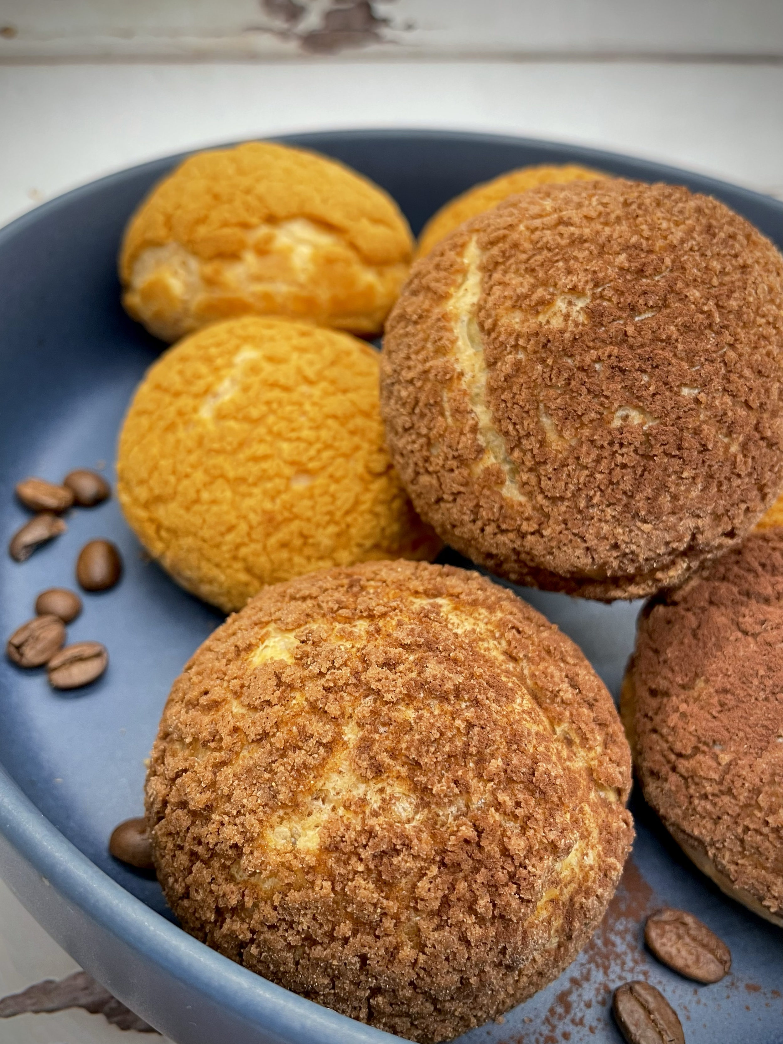 Original - Vanilla Cream Puff (Left), Mocha Cream Puff (Right)