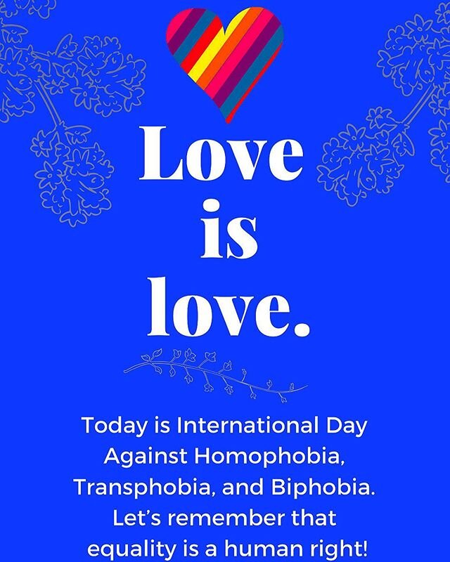 #loveislove 
Today we recognize globally, the on-going battle of those seeking even the simplest of human rights as a member of the LGTBQIA+ community and stand up against homophobia, transphobia and biphobia! #togetherwecan 🏳️&zwj;🌈❤️🧡💛💚💜💙🖤?