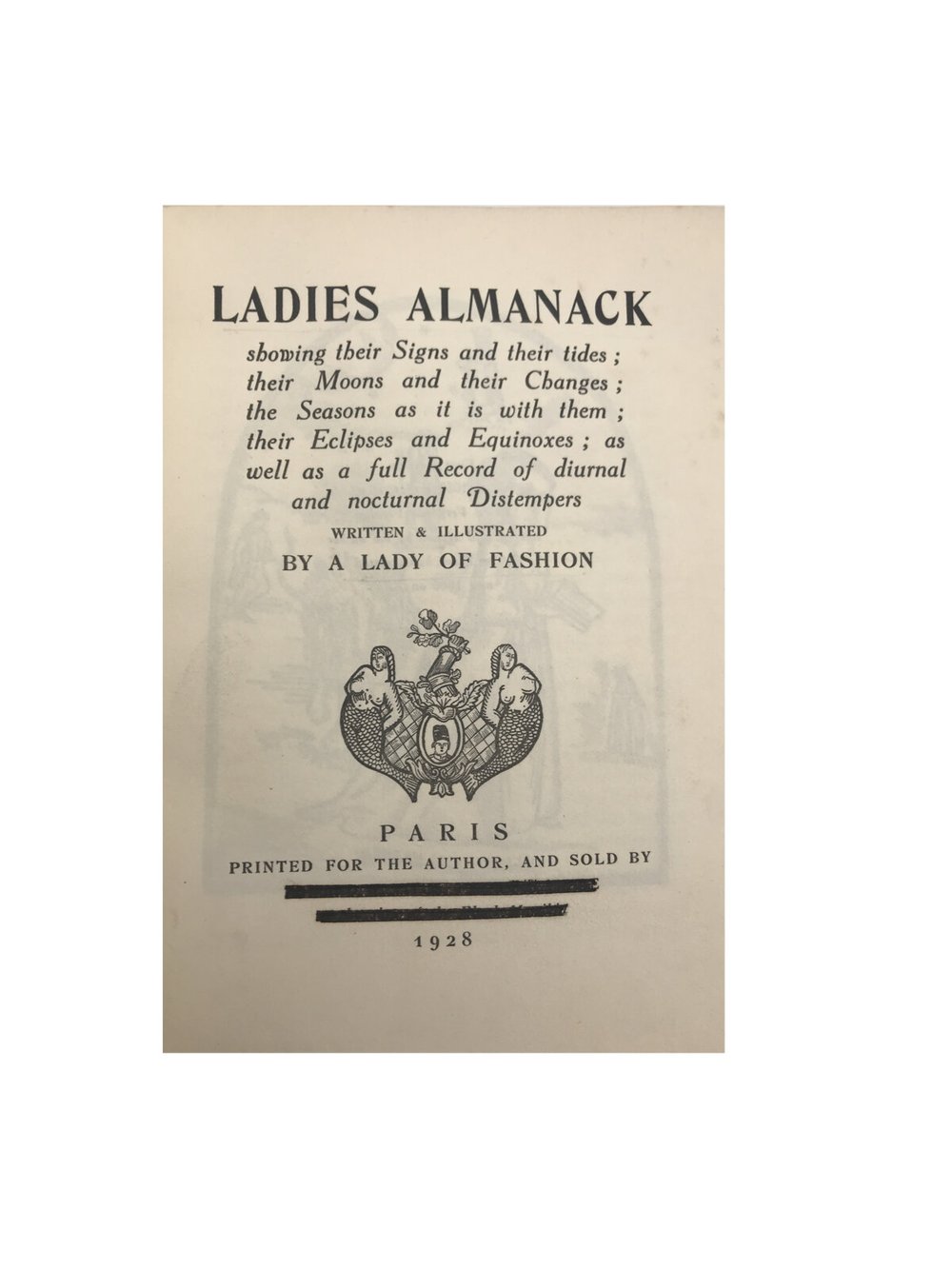 Ladies Almanack by Djuna Barnes — The Second Shelf