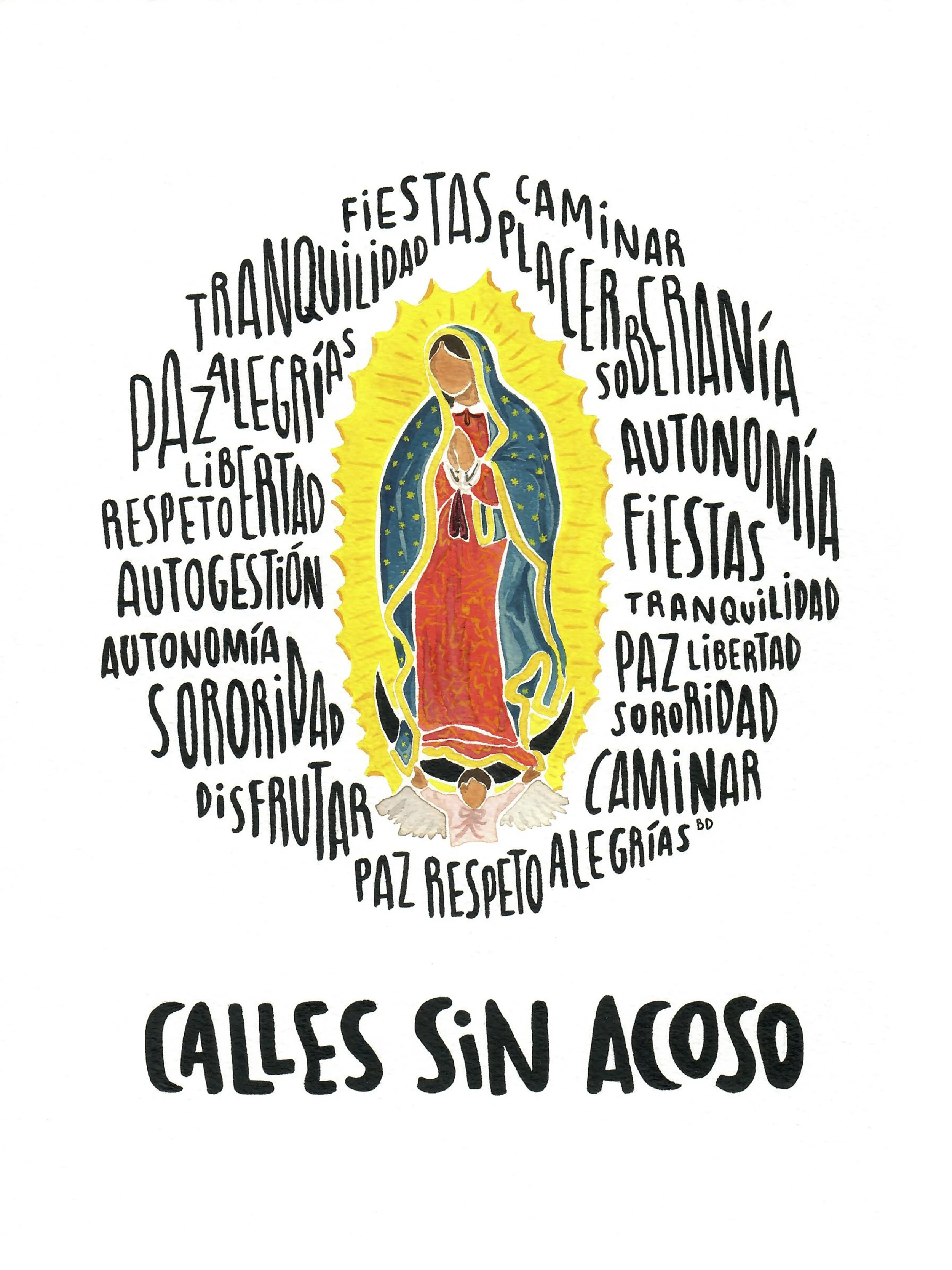  "Calles Sin Acoso"  
 
2020, watercolor, 9x12in.