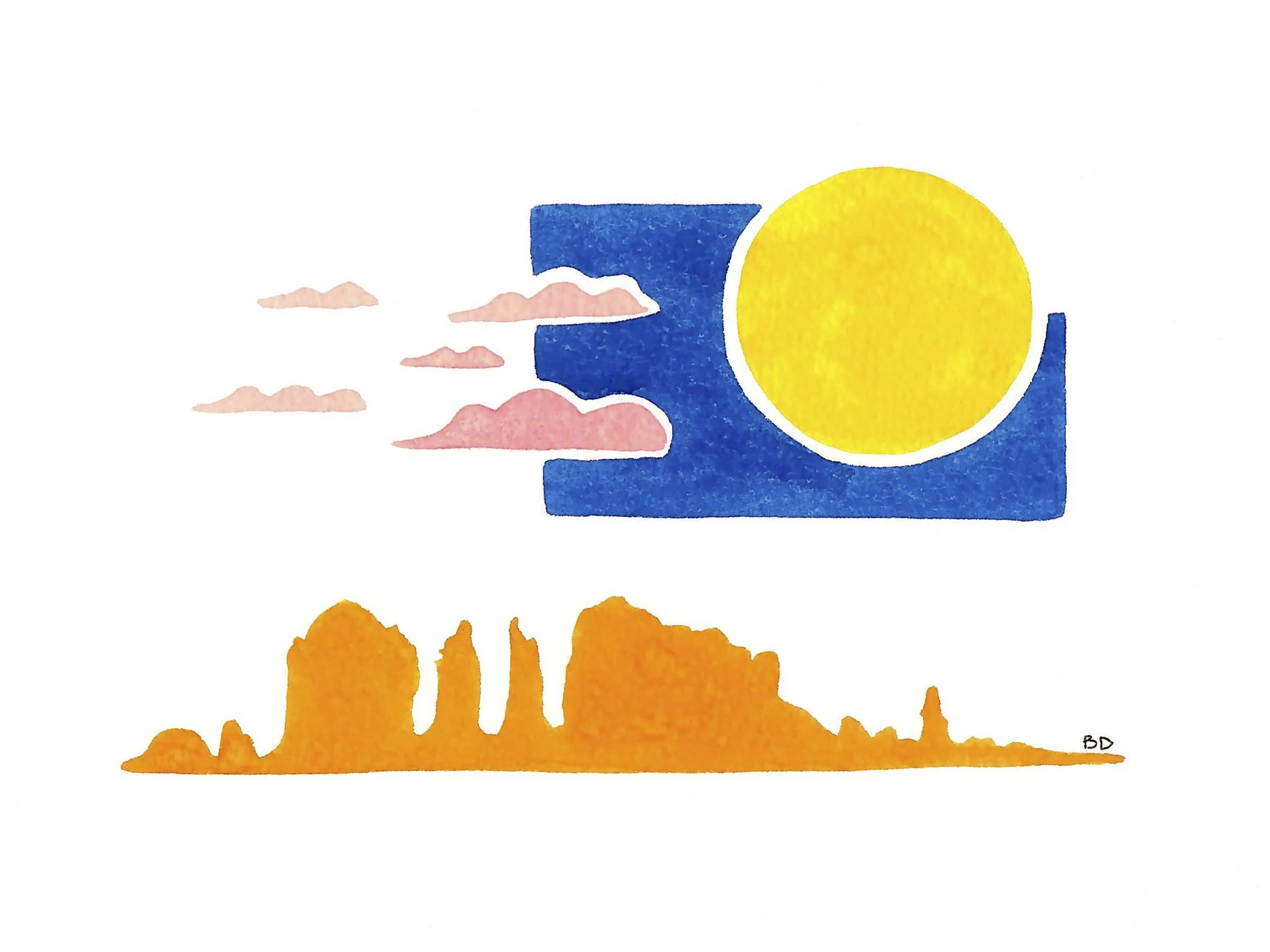  "Sedona"  
 
2020, gouache, 8x6in.