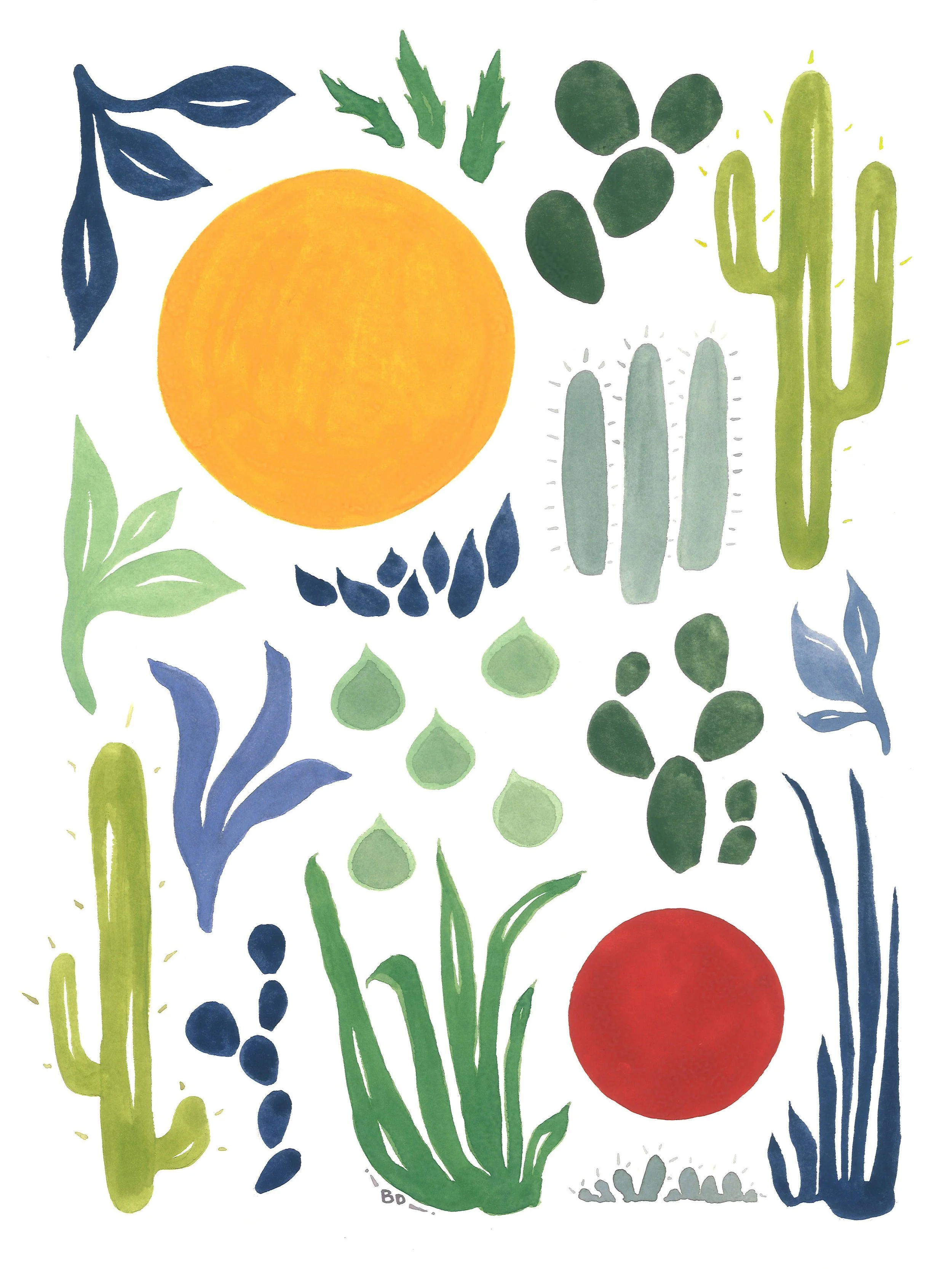  "Cactus"  
 
2020, gouache, 11x14in.