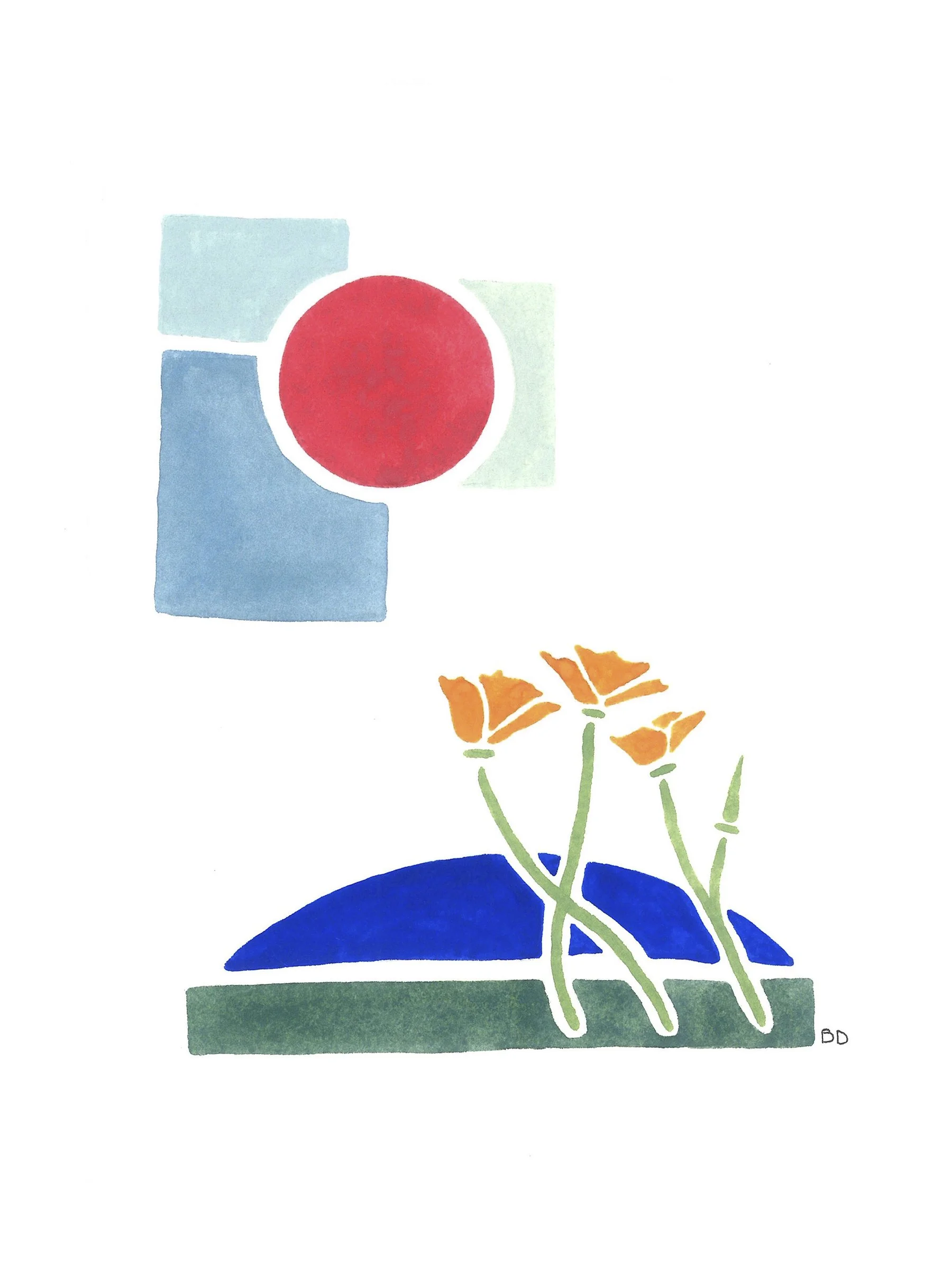  "Poppy"  
 
2020, gouache, 6x8in.