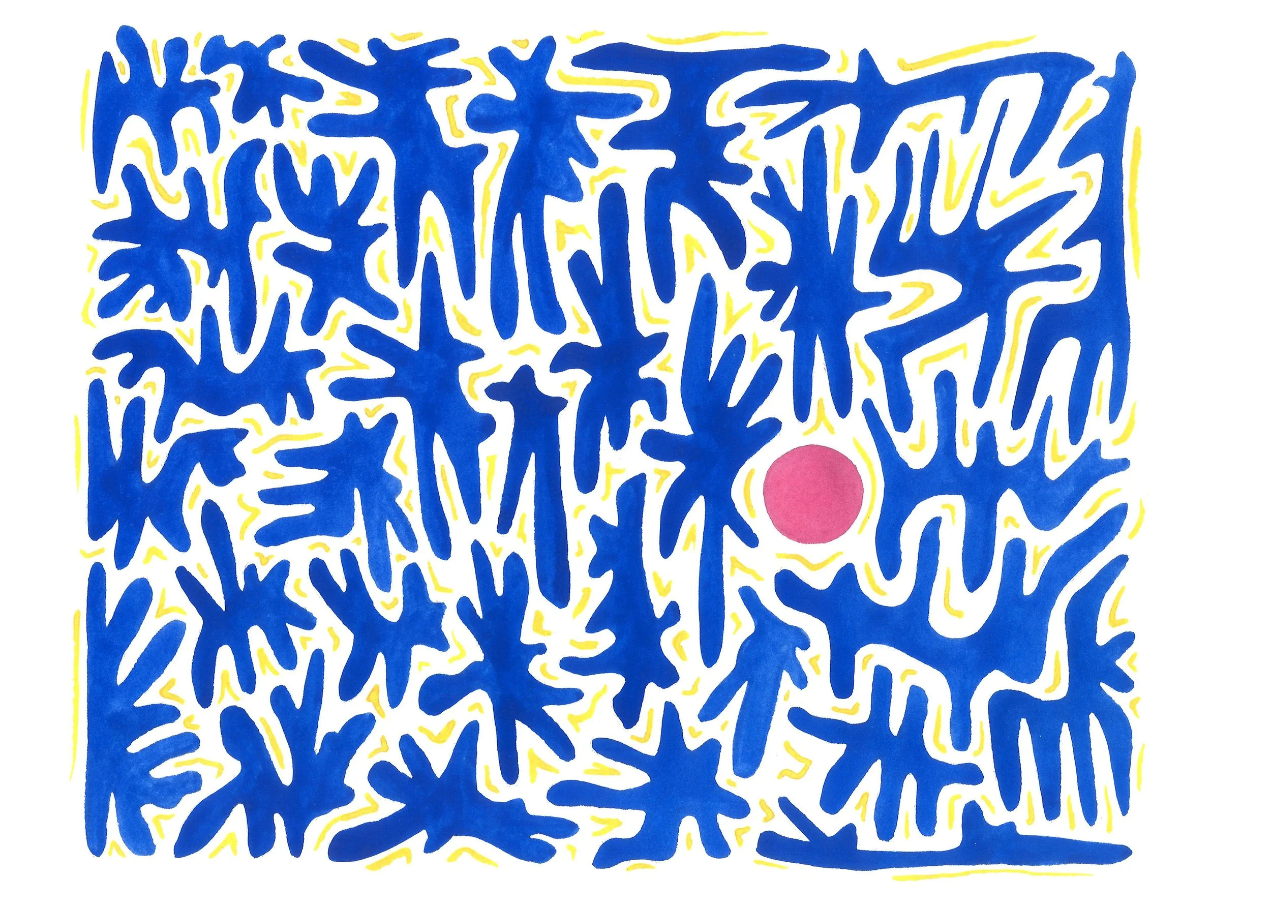  "Blue Blob"  
 
2021, gouache, 14x11in.