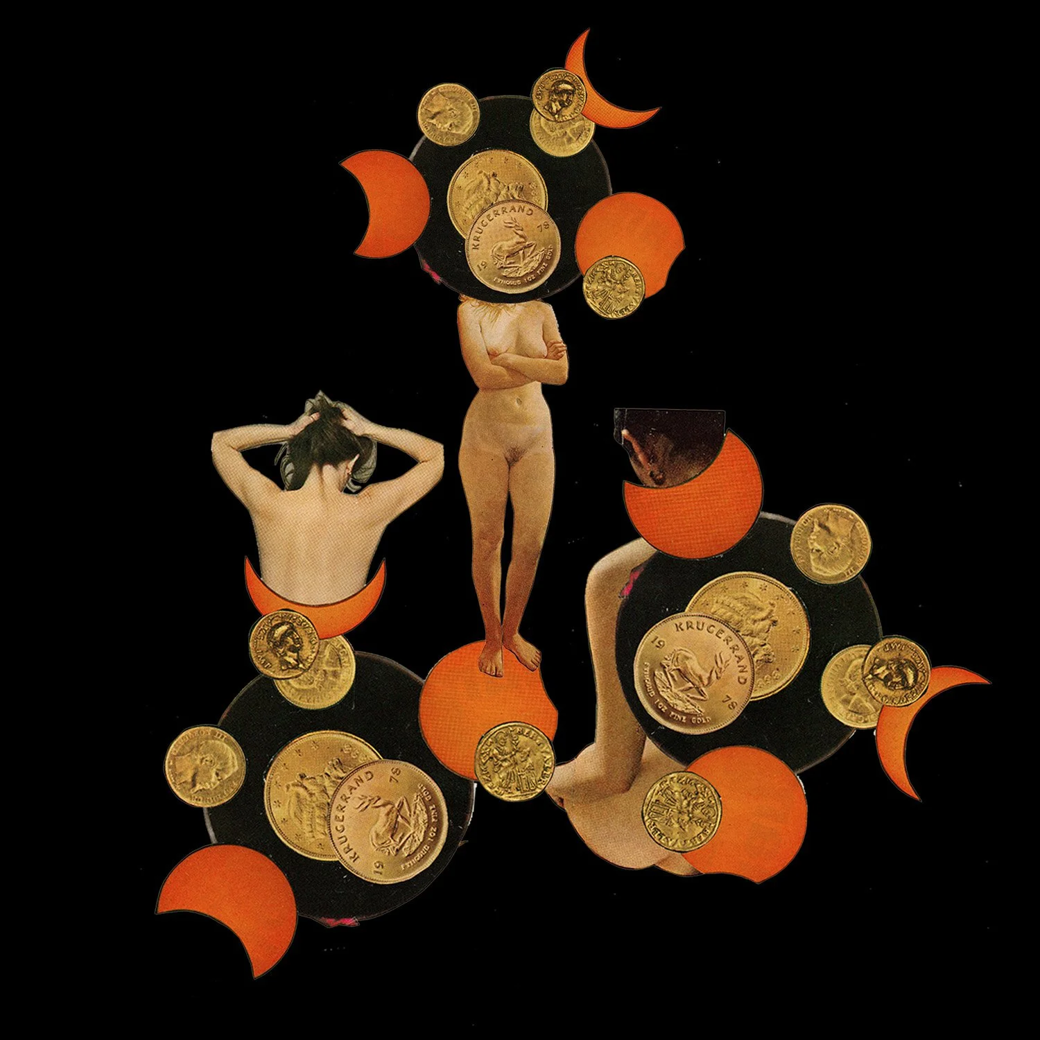   "Coin girls"   
 
2024, photo collage, 5x5 in