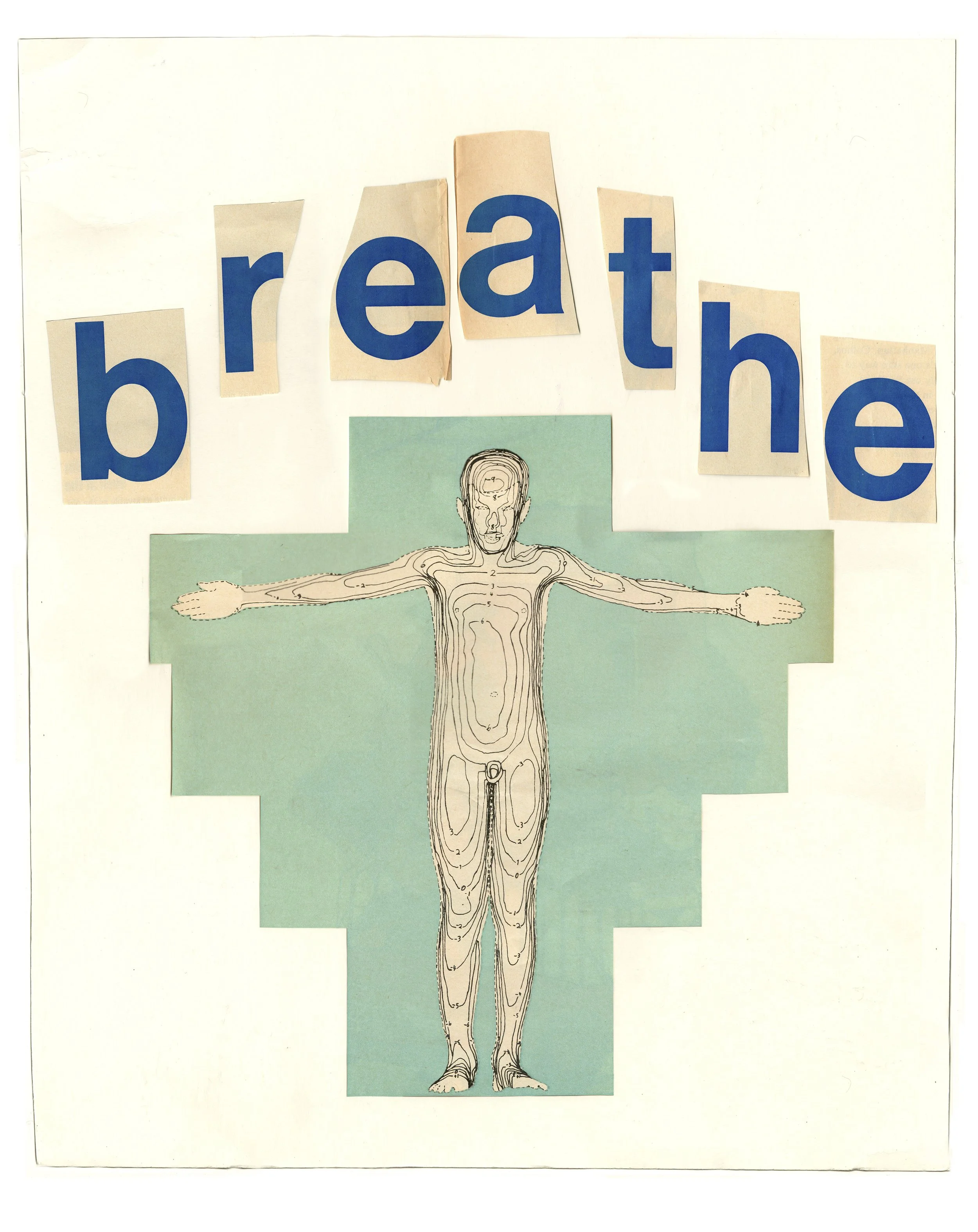 ORIGINAL COLLAGE
  "breathe"   
 
2025, paper/photo collage, 17x13.5 in
