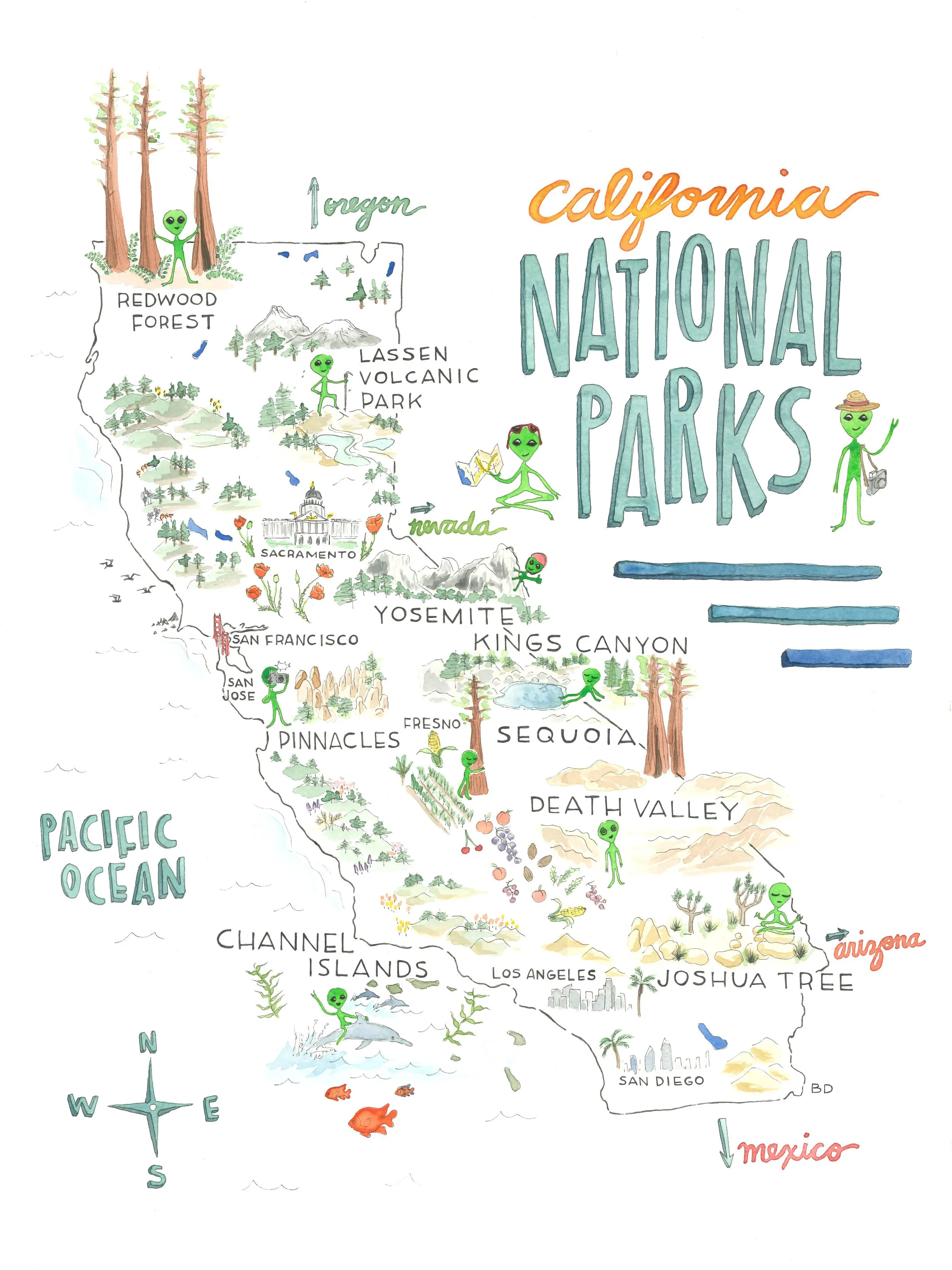  "California National Parks"  
 
2020, watercolor, 18x24in. 