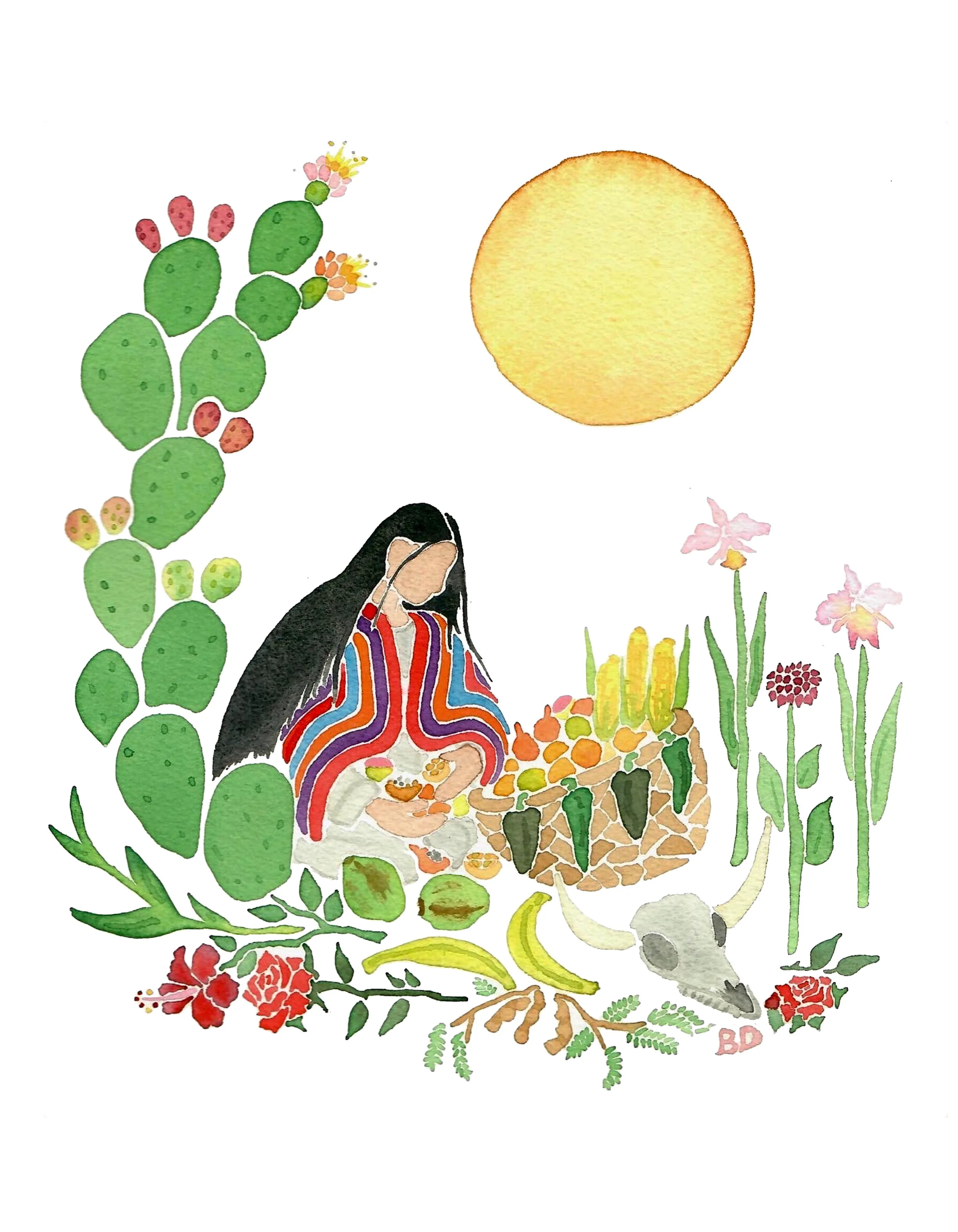  "Mexico Colombia"  
 
2020, watercolor, 9x12in.