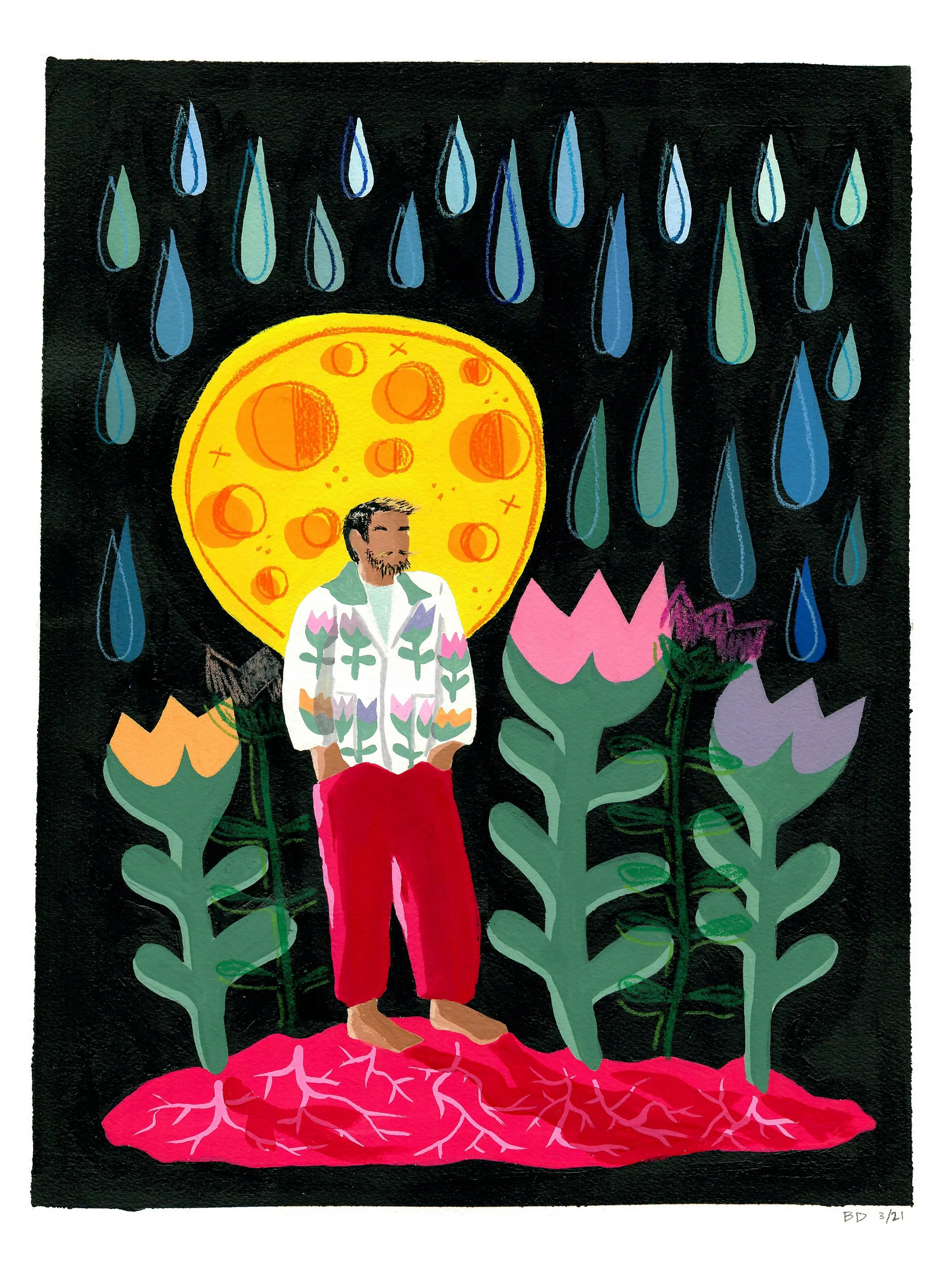   "Dave"  
 
2021, gouache, 11x14in.